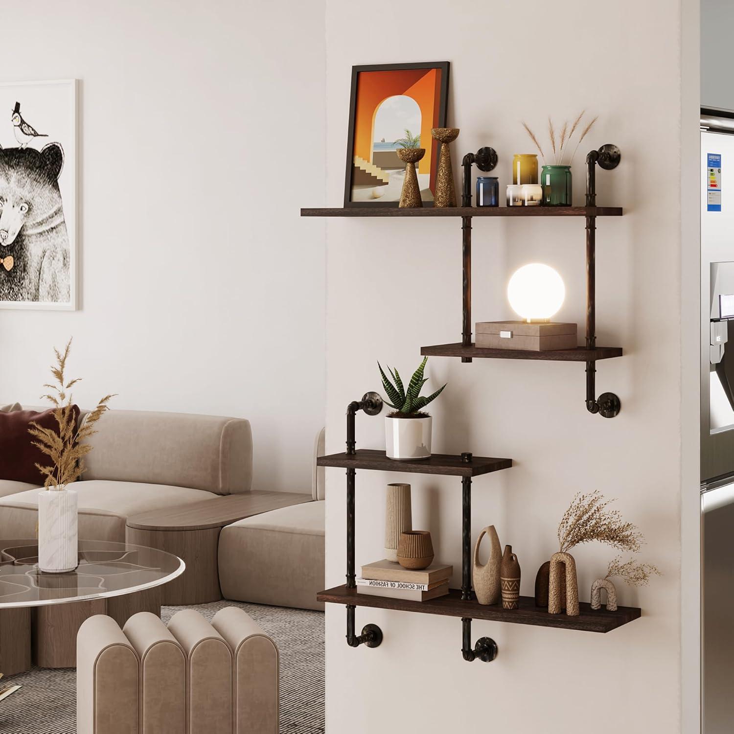 Estantería de Tubería Industrial THRONKENGER 4 Niveles Madera