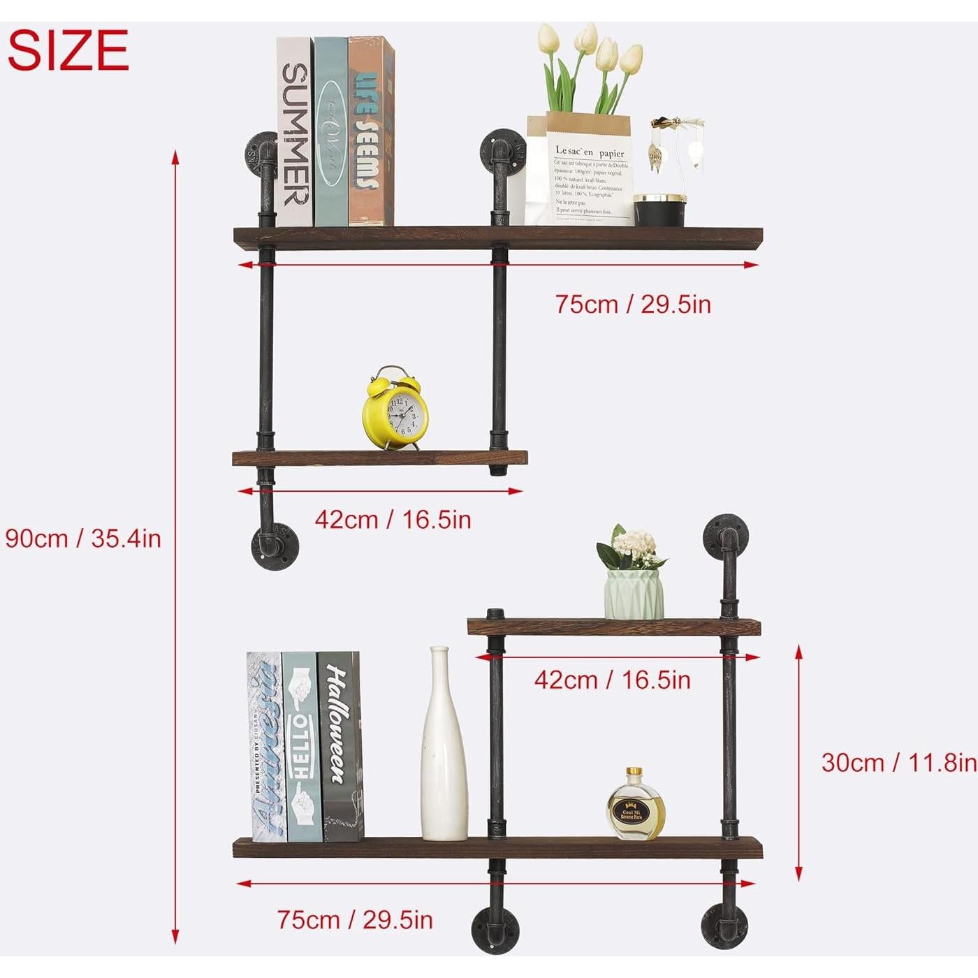 Estantería de Tubería Industrial THRONKENGER 4 Niveles Madera