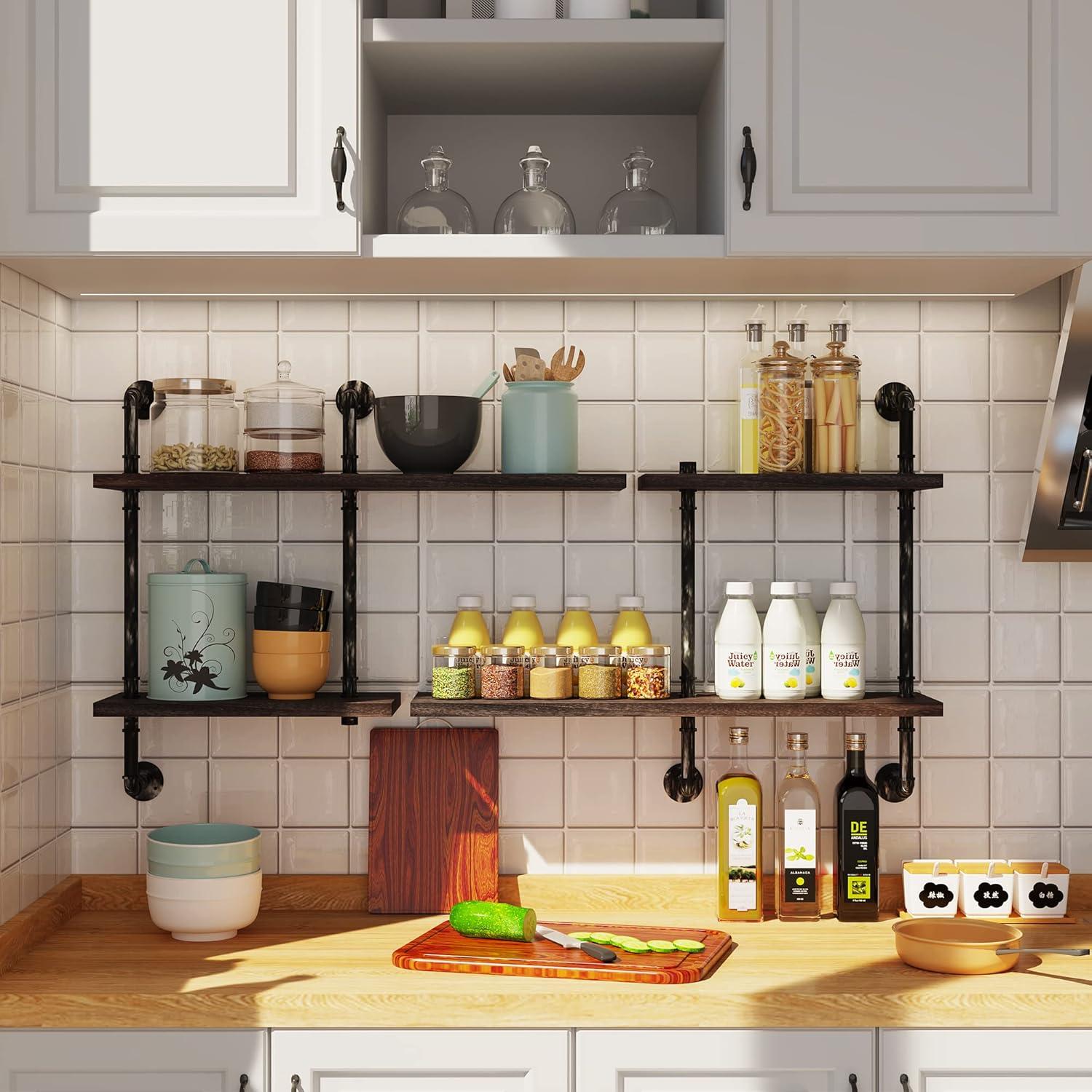 Estantería de Tubería Industrial THRONKENGER 4 Niveles Madera