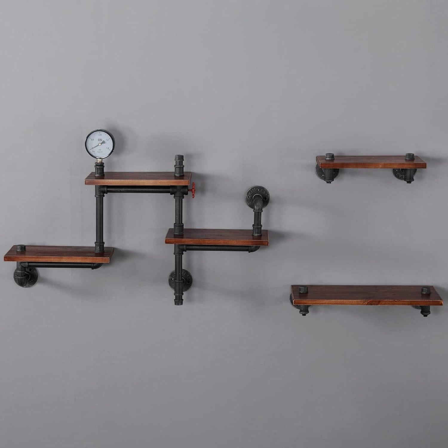 Estantería Flotante Industrial SSS Furniture 5 Capas Madera