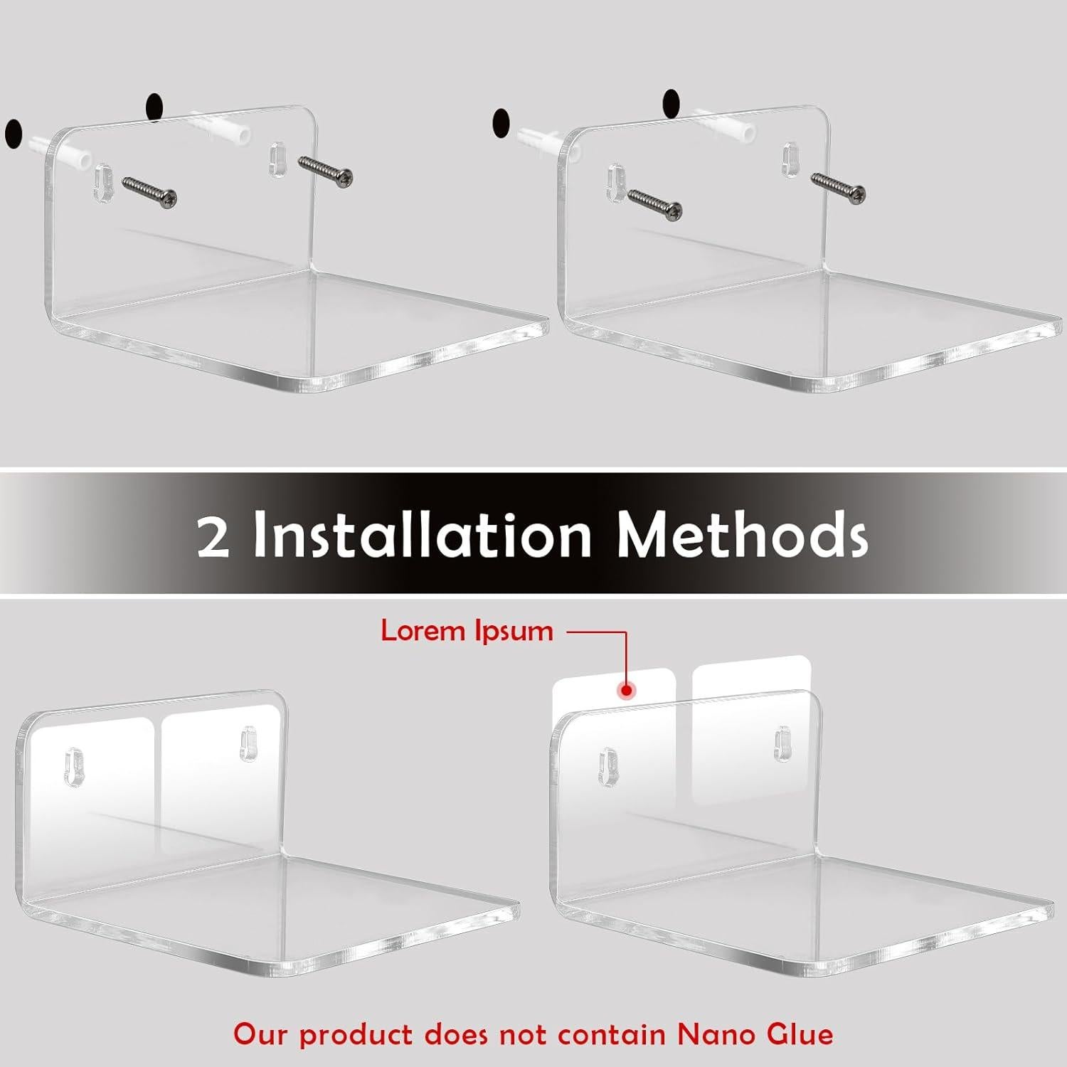 Estantes Flotantes de Acrílico Trailwalk - 8 Piezas 10x8.8cm