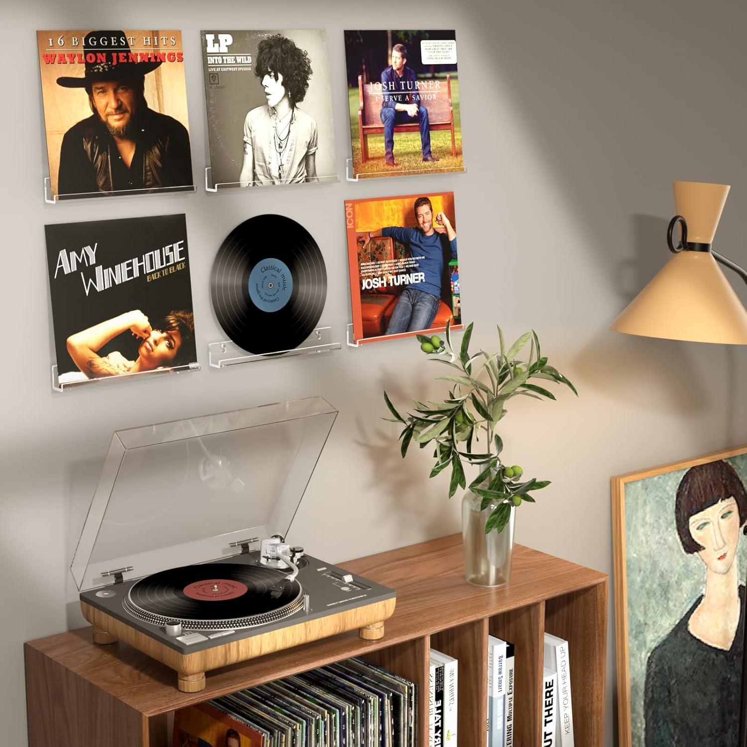 Estante de Vinilos FEMELI - 6 Soportes Acrílicos 30.48 cm