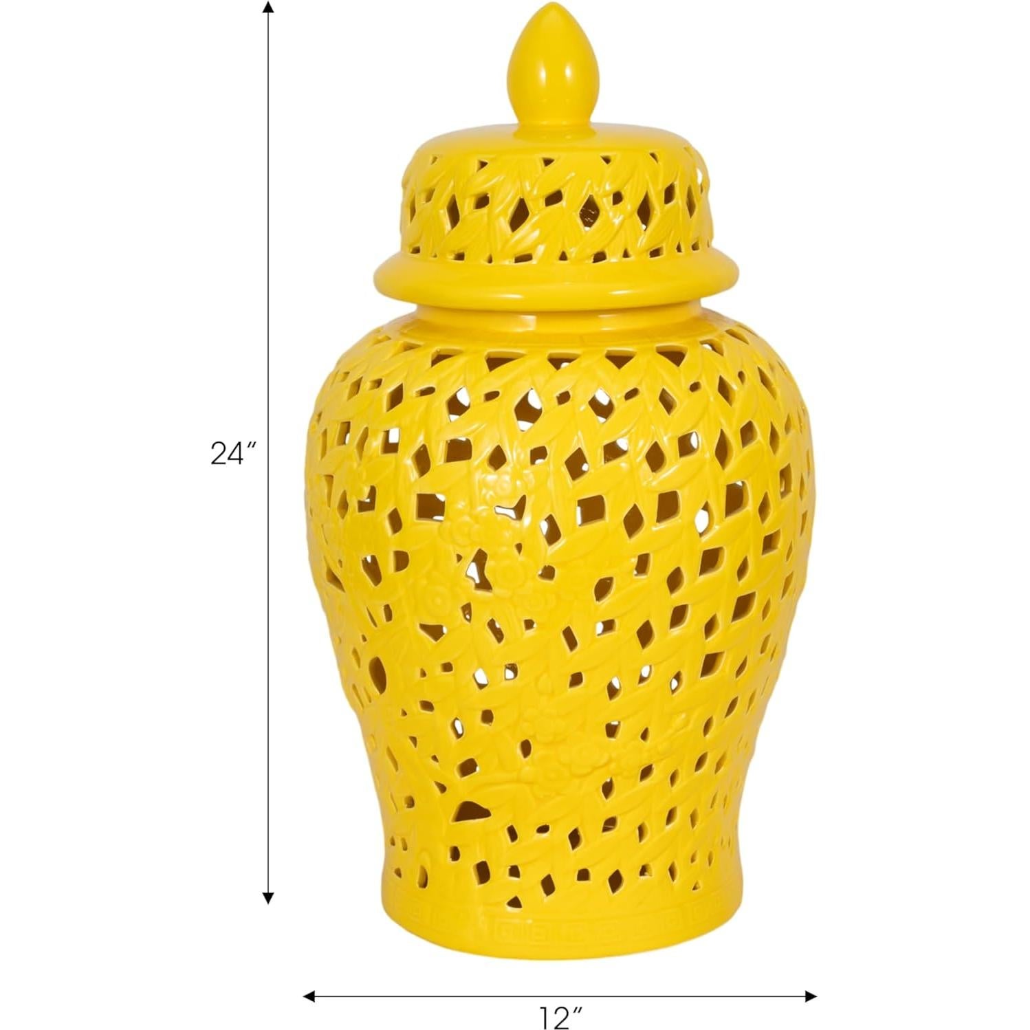 Tarro Decorativo Sagebrook Home 61 cm Amarillo Cerámica