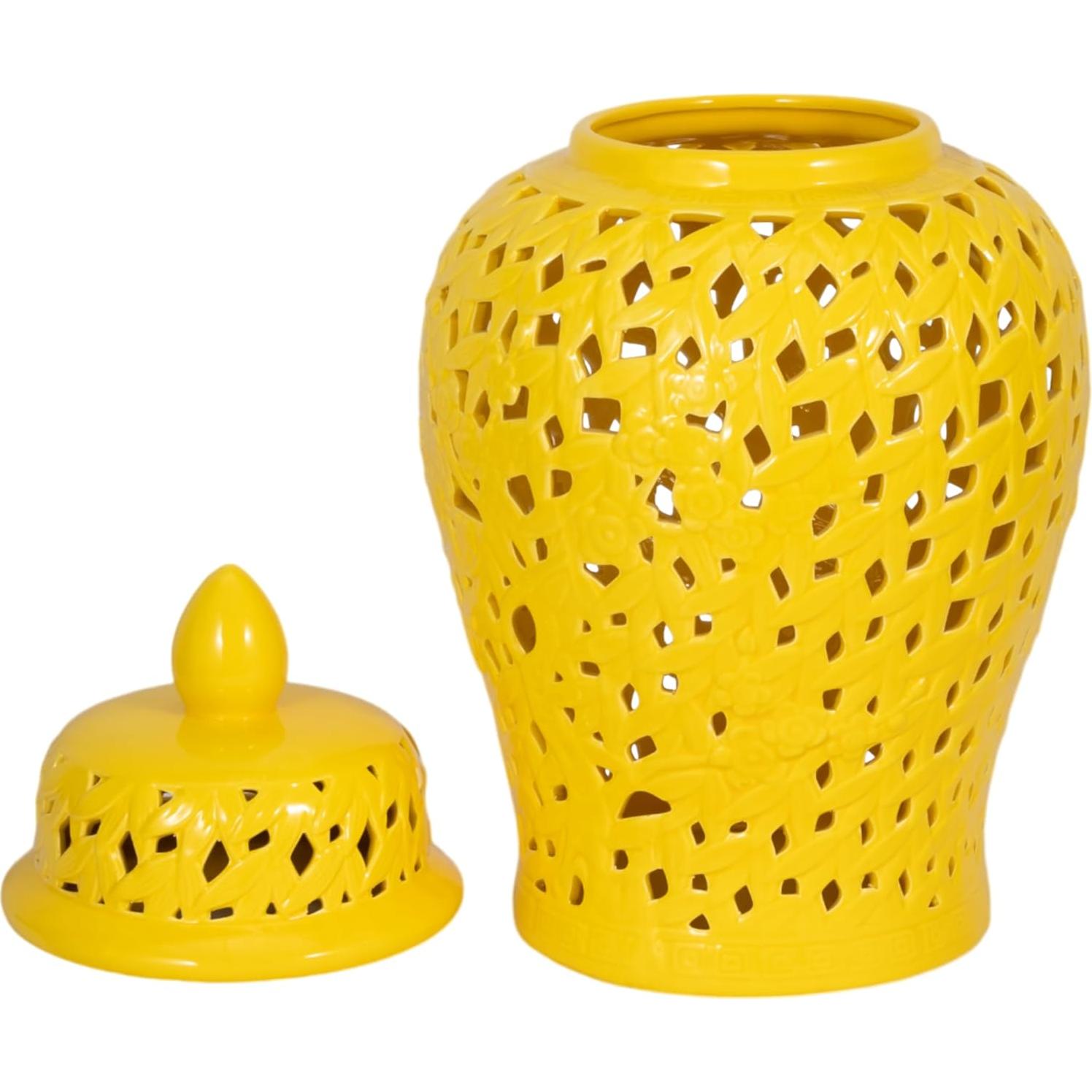 Tarro Decorativo Sagebrook Home 61 cm Amarillo Cerámica