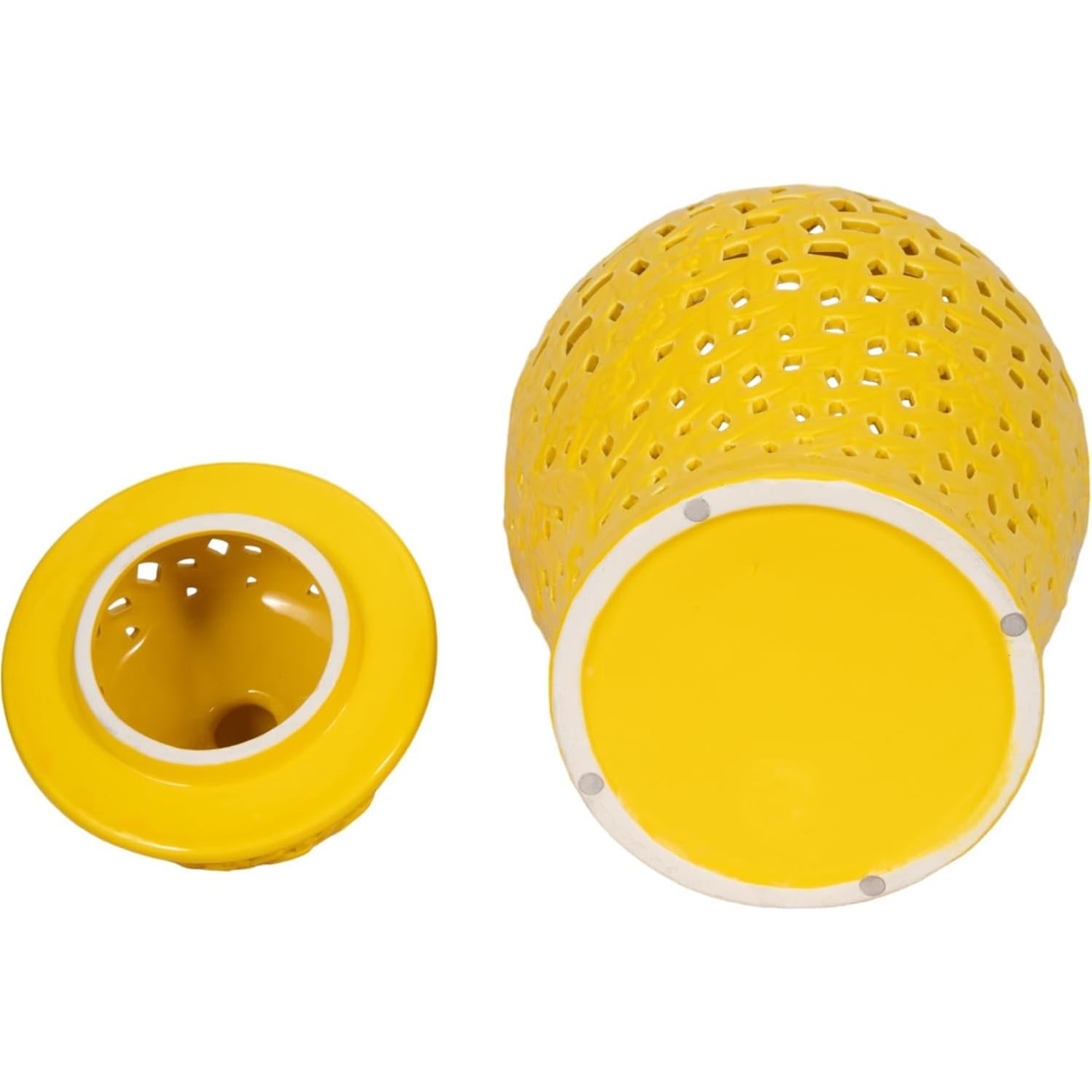 Tarro Decorativo Sagebrook Home 61 cm Amarillo Cerámica