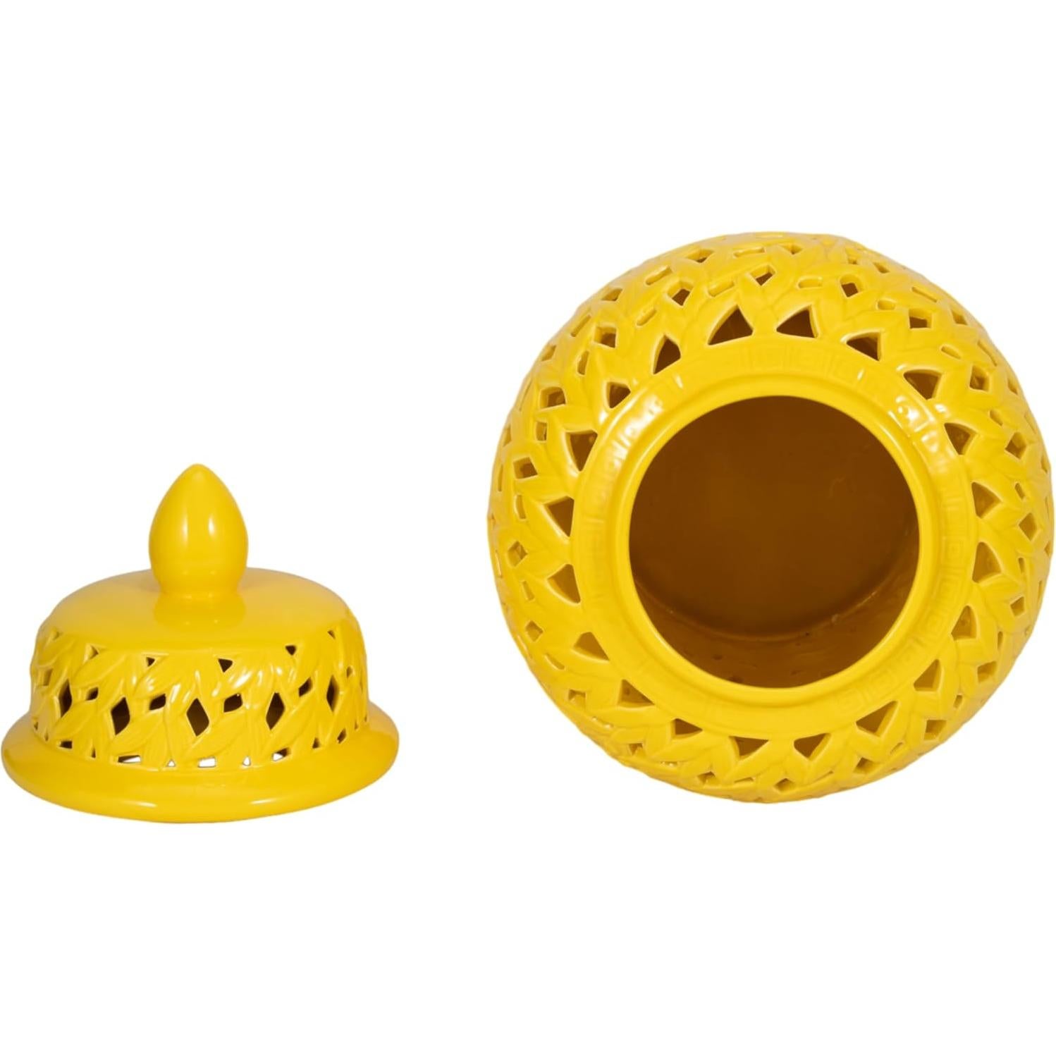 Tarro Decorativo Sagebrook Home 61 cm Amarillo Cerámica