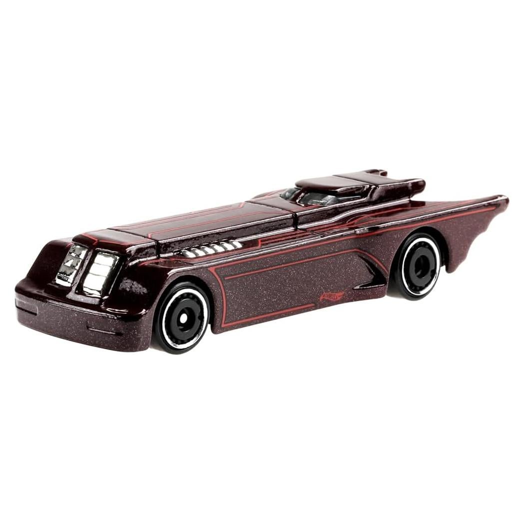 Hot Wheels Collectible Die-Cast Batman Vehicle - HDG89 ~ Batman - The Animated Series Batmobile Car ~ Dark Red ~ 2/5