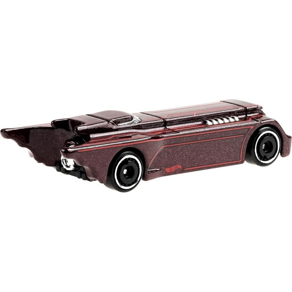 Hot Wheels Collectible Die-Cast Batman Vehicle - HDG89 ~ Batman - The Animated Series Batmobile Car ~ Dark Red ~ 2/5