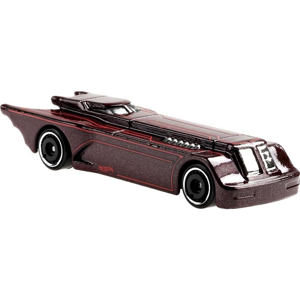 Hot Wheels Collectible Die-Cast Batman Vehicle - HDG89 ~ Batman - The Animated Series Batmobile Car ~ Dark Red ~ 2/5