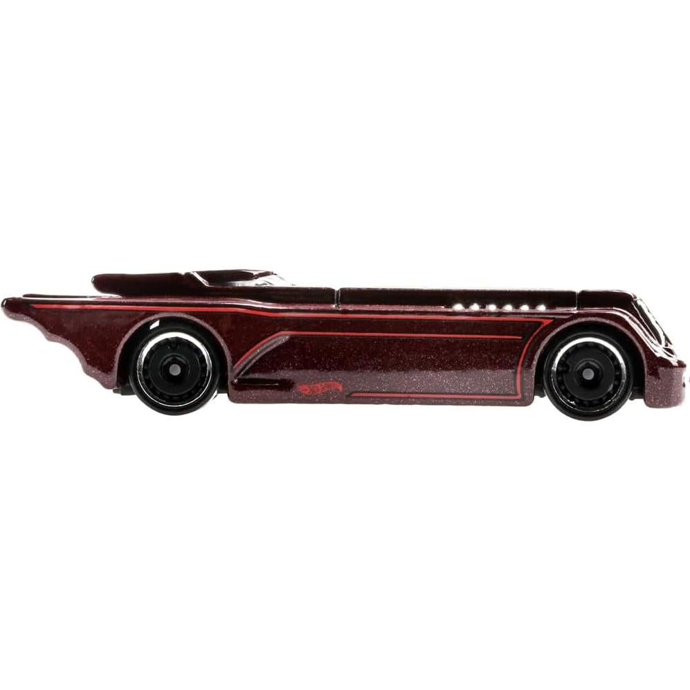 Hot Wheels Collectible Die-Cast Batman Vehicle - HDG89 ~ Batman - The Animated Series Batmobile Car ~ Dark Red ~ 2/5