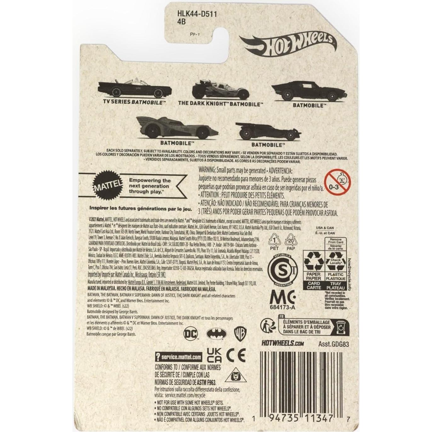 Hot Wheels Batimóvil Batman Clásico 1:64 - Mattel