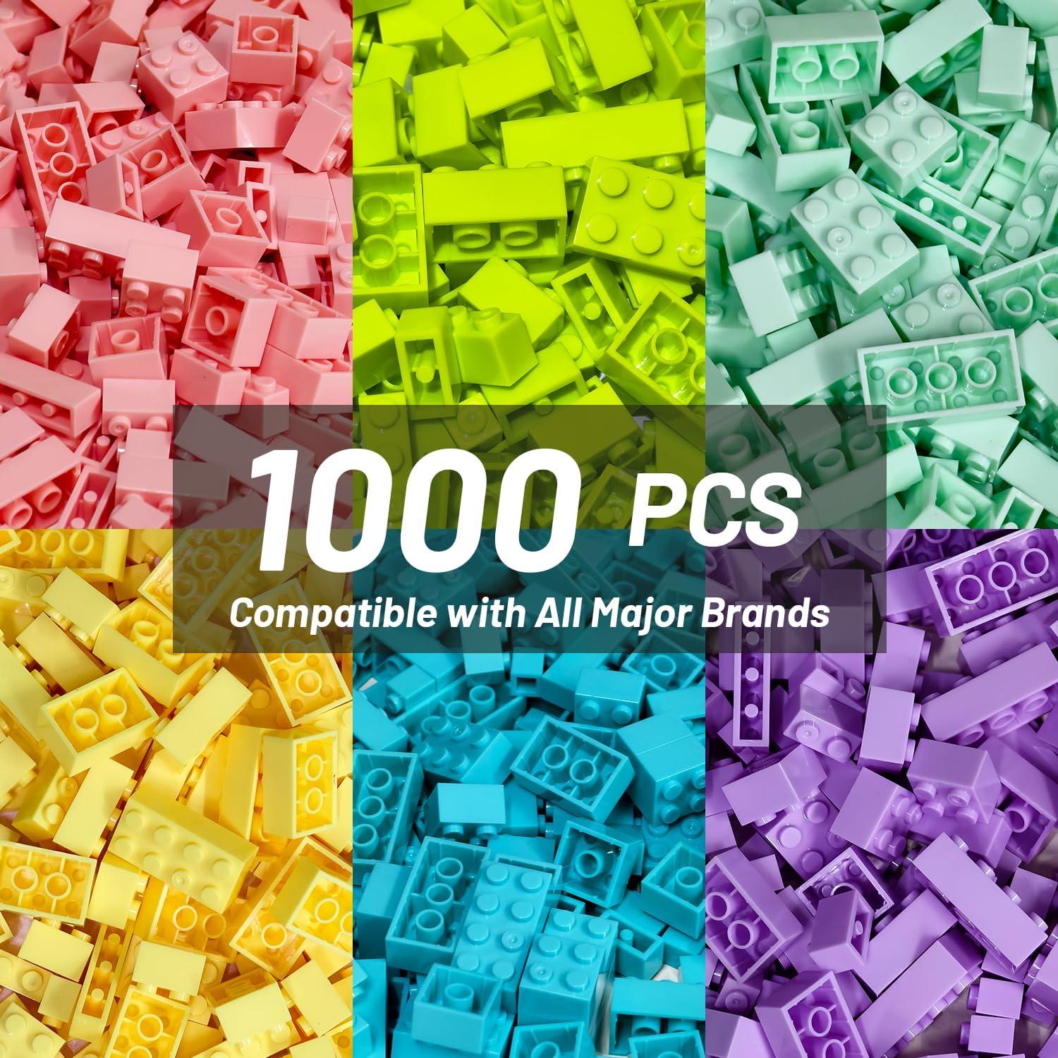 Juego de Bloques de Construcción Pairez Toys 1000 Piezas Pastel