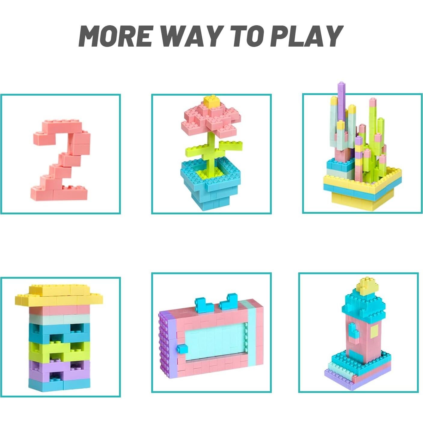 Juego de Bloques de Construcción Pairez Toys 1000 Piezas Pastel