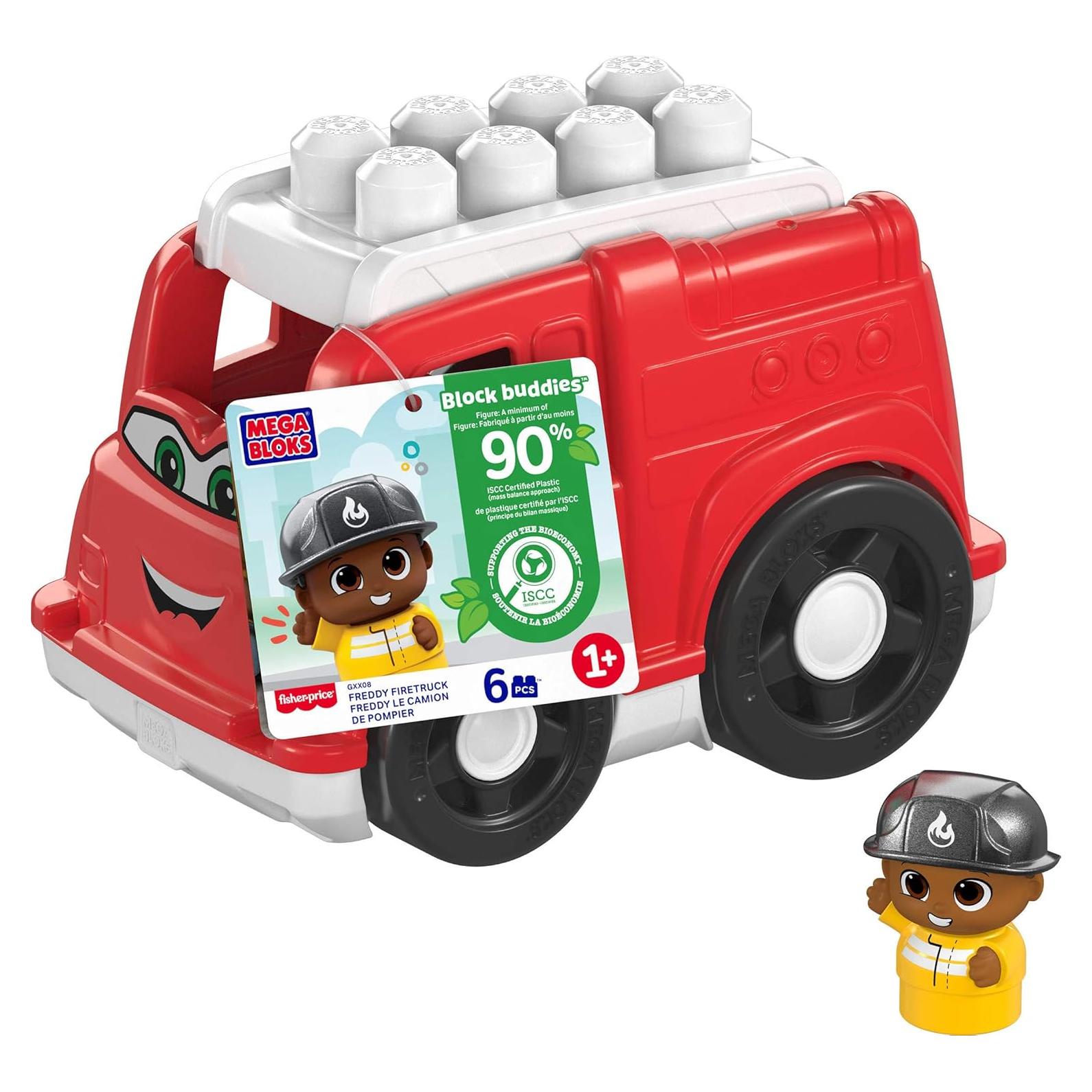 Juguete de Construcción Mega Bloks Camión de Bomberos Freddy 6 Piezas