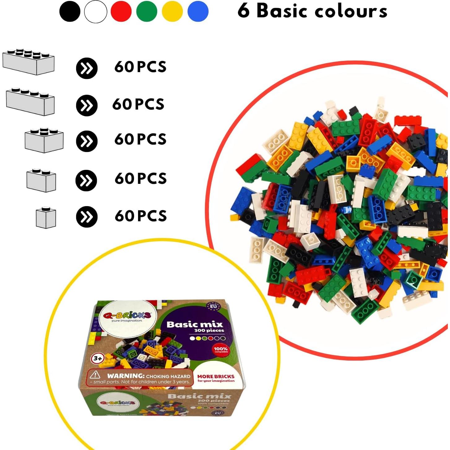 Set de Ladrillos de Construcción Q-BRICKS 300 Piezas Multicolor