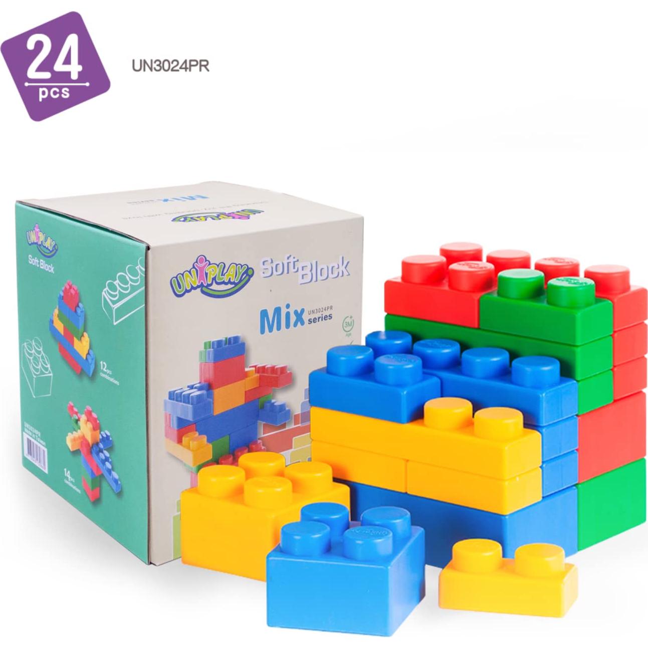 Bloques de Construcción Suaves UNiPLAY - Set de 24 Piezas para Niños