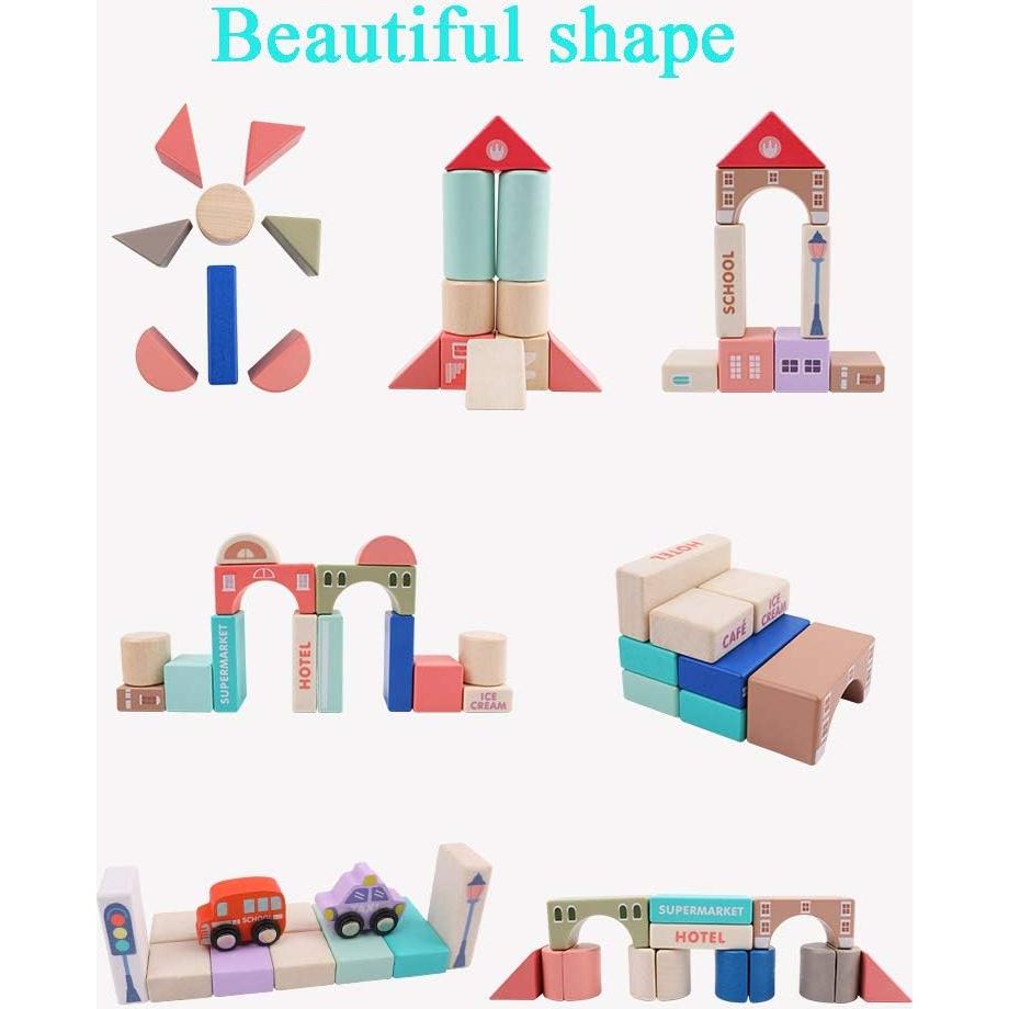 Juego de Bloques de Construcción de Madera 115 Pcs Umbresen