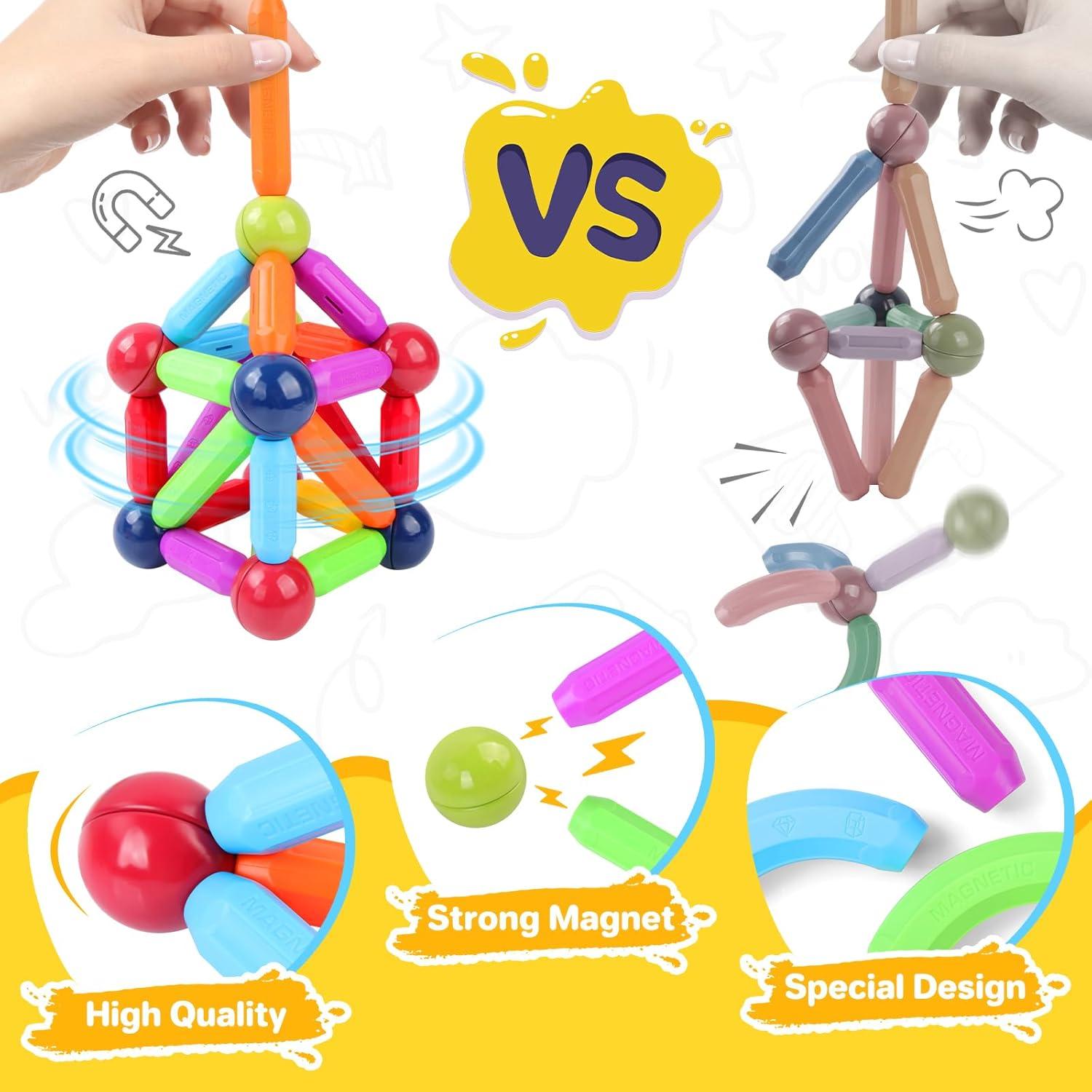 Bloques de Construcción Magnéticos BEBOAN 68 Piezas para Niños 3-8 Años