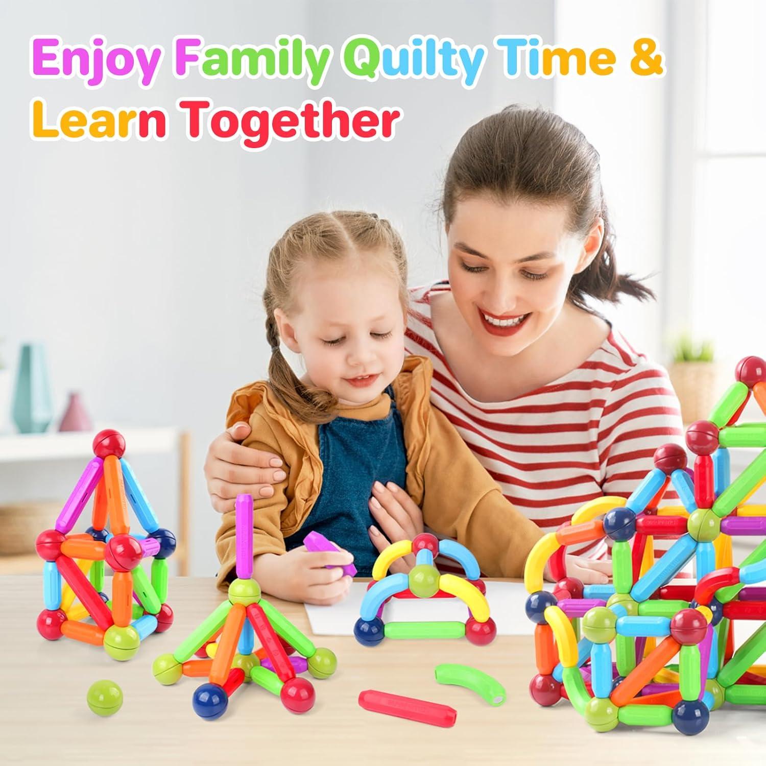 Bloques de Construcción Magnéticos BEBOAN 68 Piezas para Niños 3-8 Años