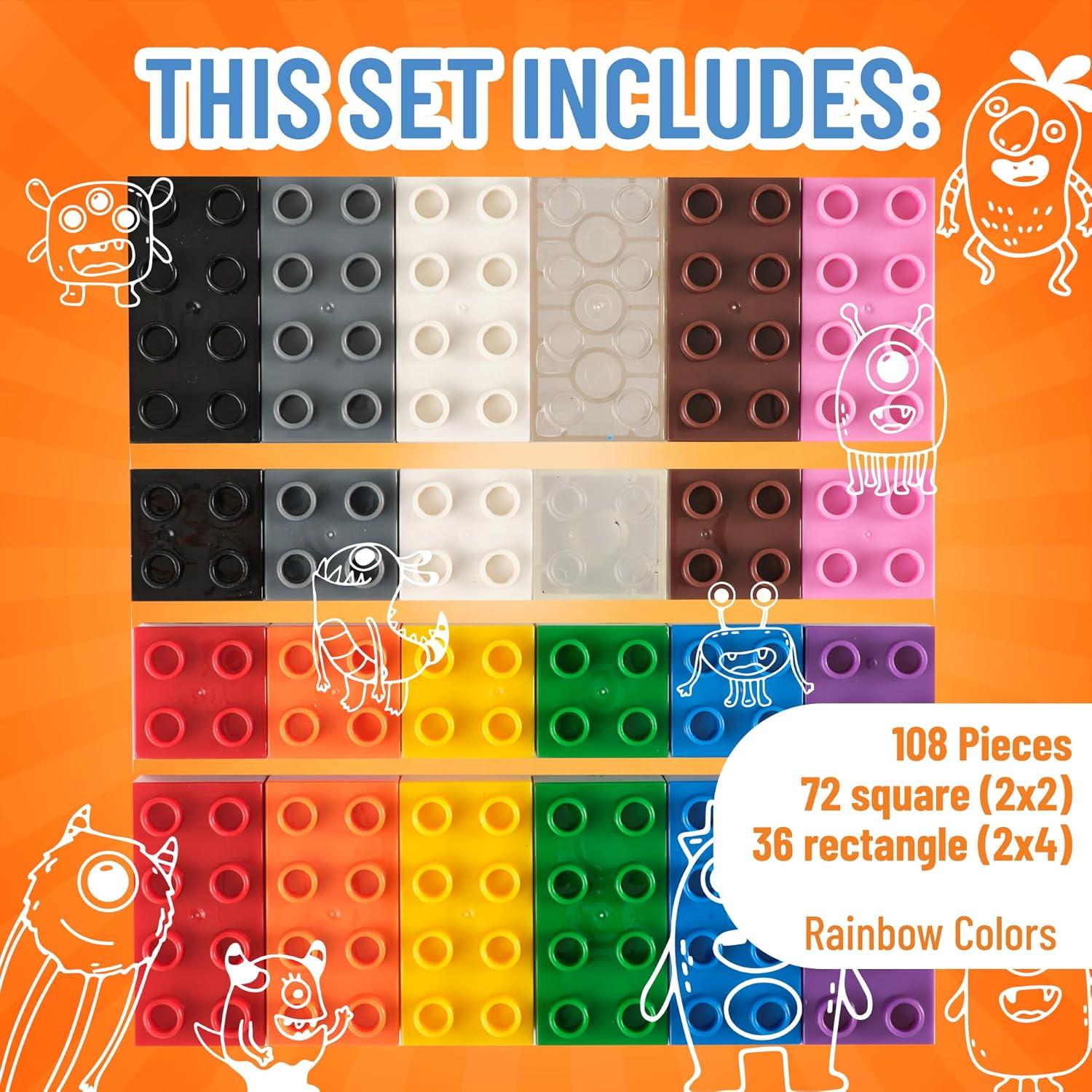 Bloques de Construcción Grandes Strictly Briks 108 Piezas 24 Colores