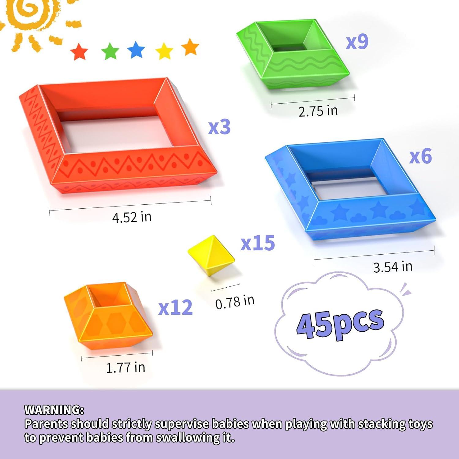 Bloques de Construcción Educativos Ci Vetch 45 Piezas Pirámide