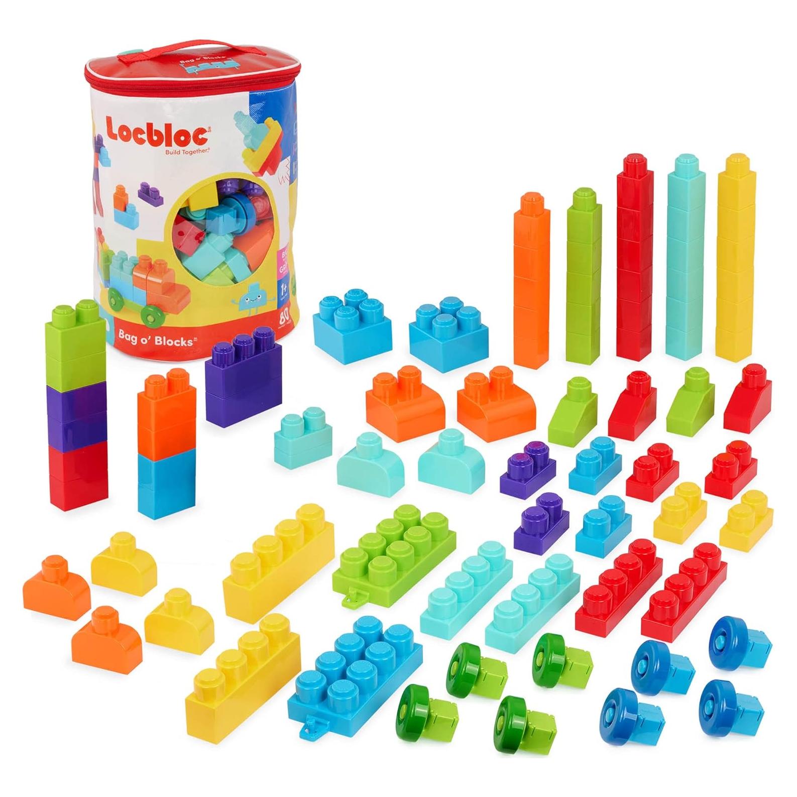 Bloques de Construcción Battat 80 Piezas Coloridas con Ruedas