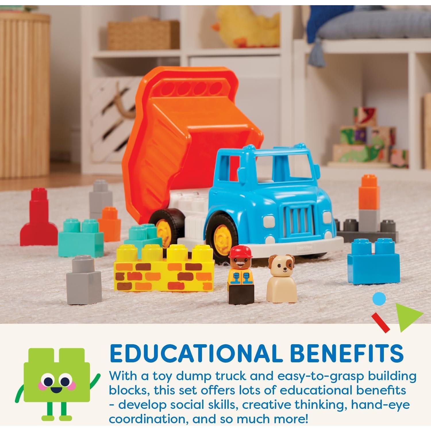 Bloques de Construcción Battat 80 Piezas Coloridas con Ruedas