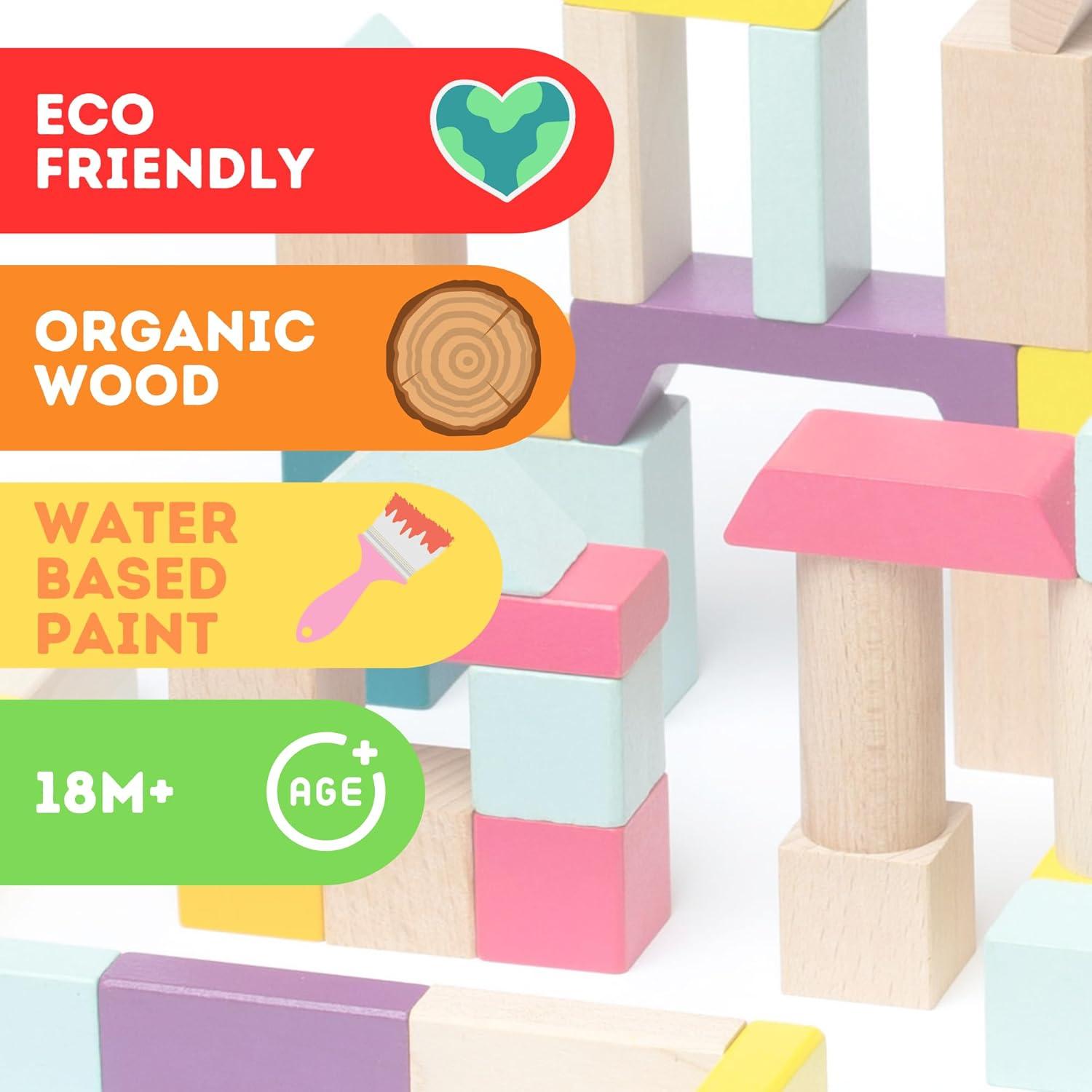 Kit de Construcción de Bloques de Madera Levenya - 100 Piezas