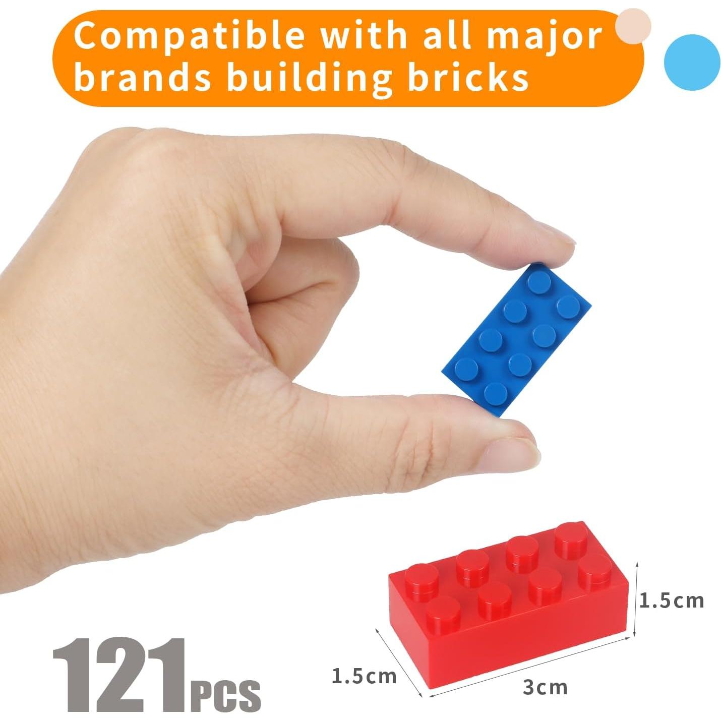 Bloques de Construcción Ekuzi 121 Piezas 2x4 Multicolor