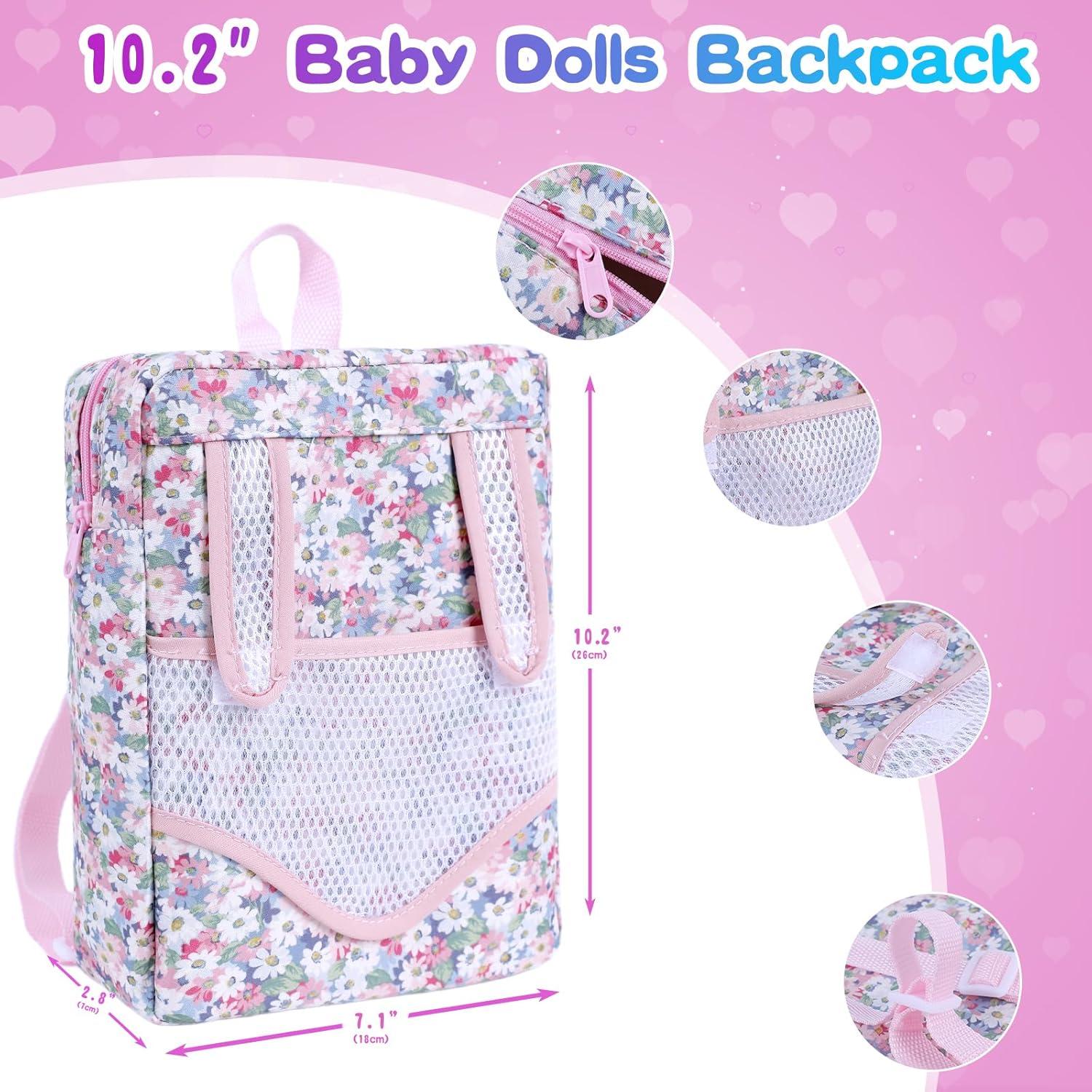 Mochila de Juguete con Muñeca 30 cm y Accesorios BDDOLL