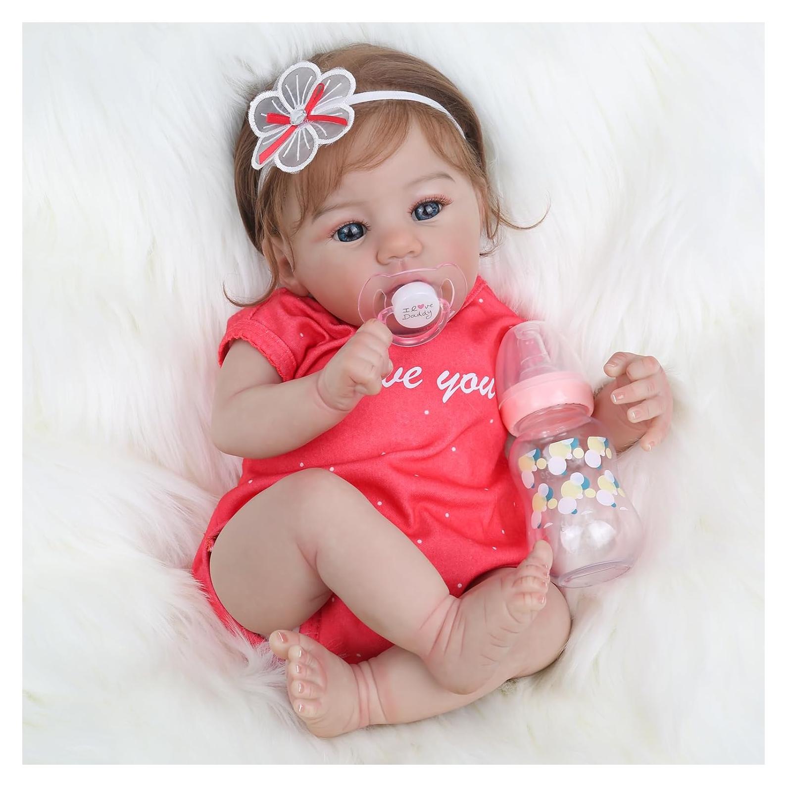 Muñeca Reborn Realista WOOROY 45.72 cm Bebé Niña con Accesorios