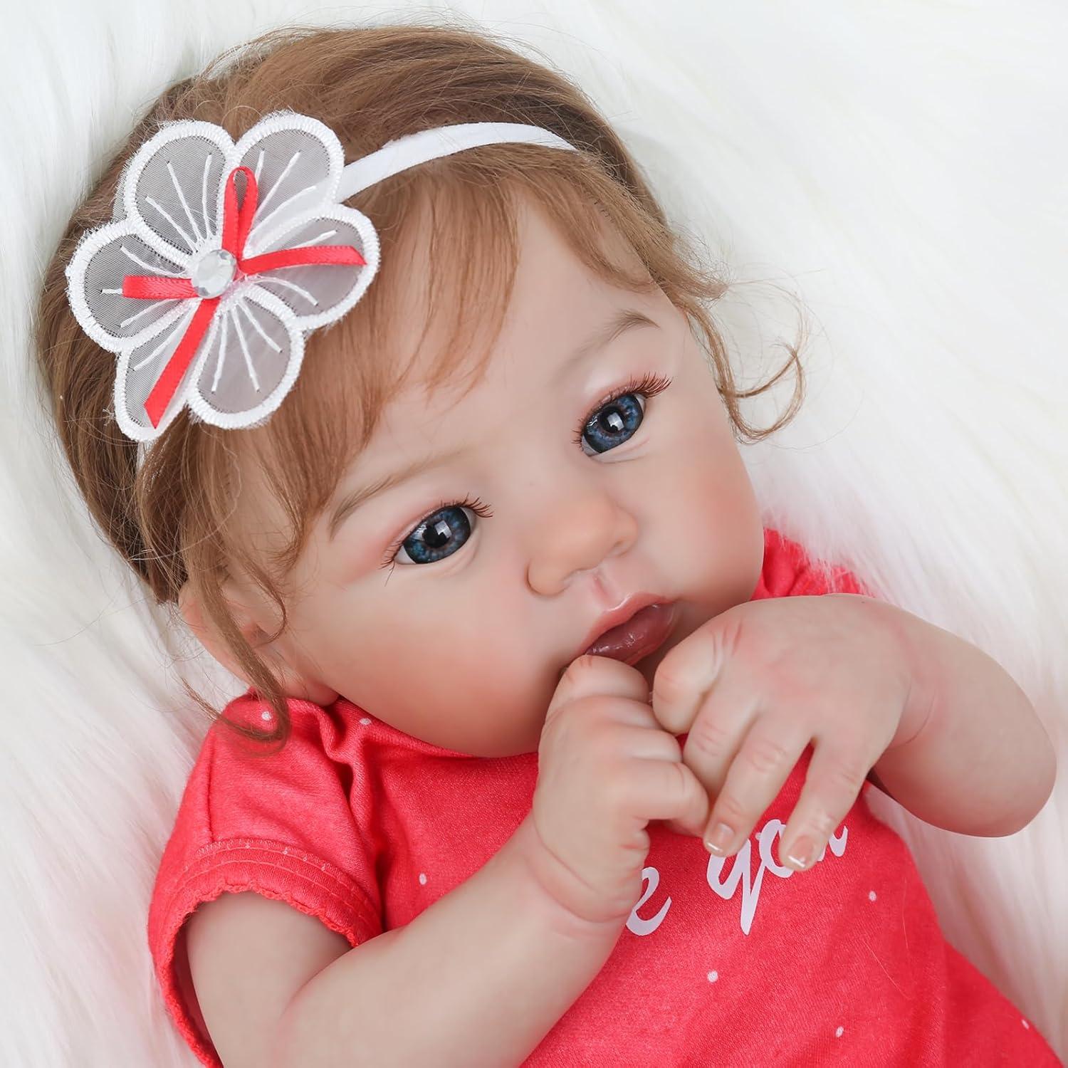 Muñeca Reborn Realista WOOROY 45.72 cm Bebé Niña con Accesorios