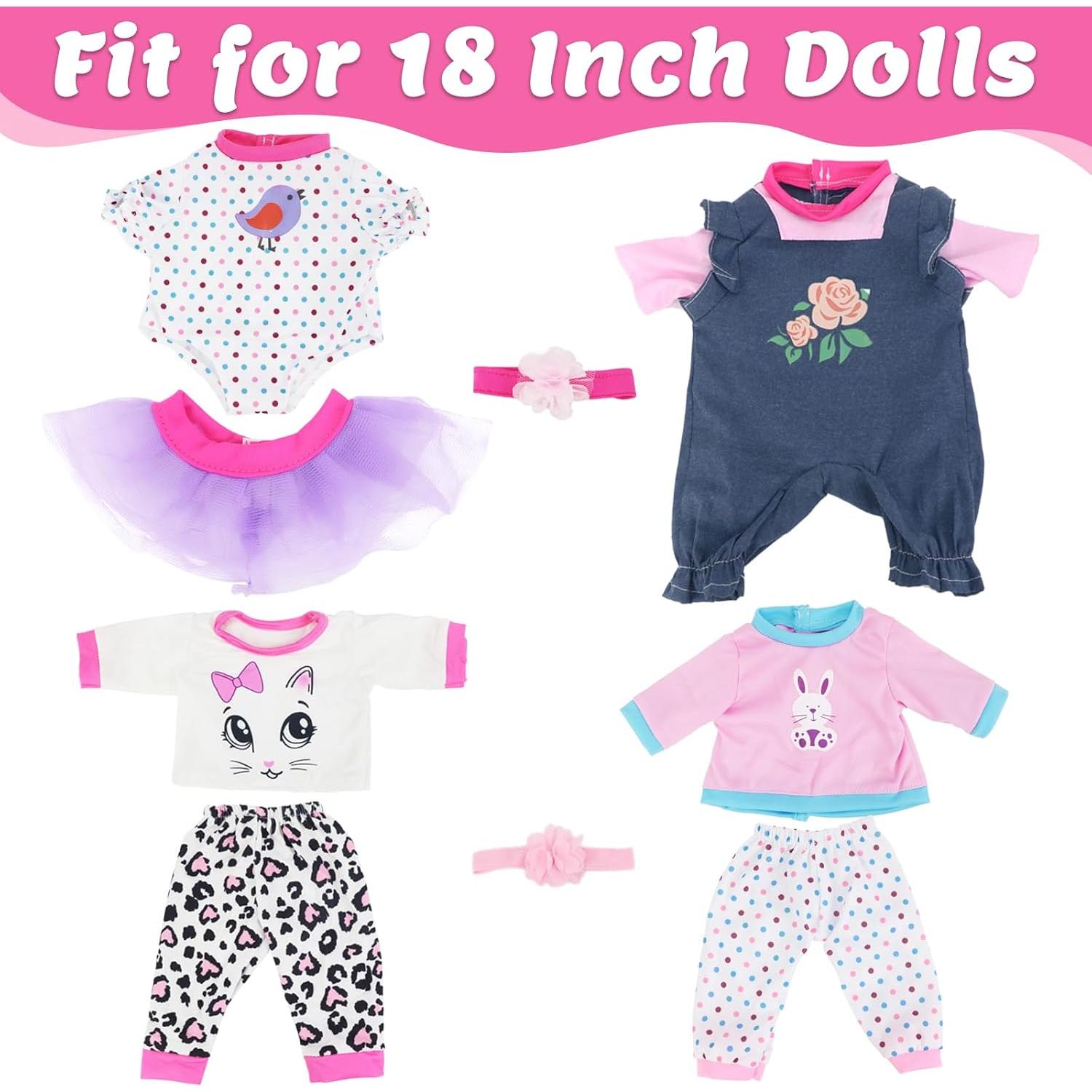 4 Conjuntos de Ropa para Muñecas Bebé ECORELF 14-18 Pulgadas