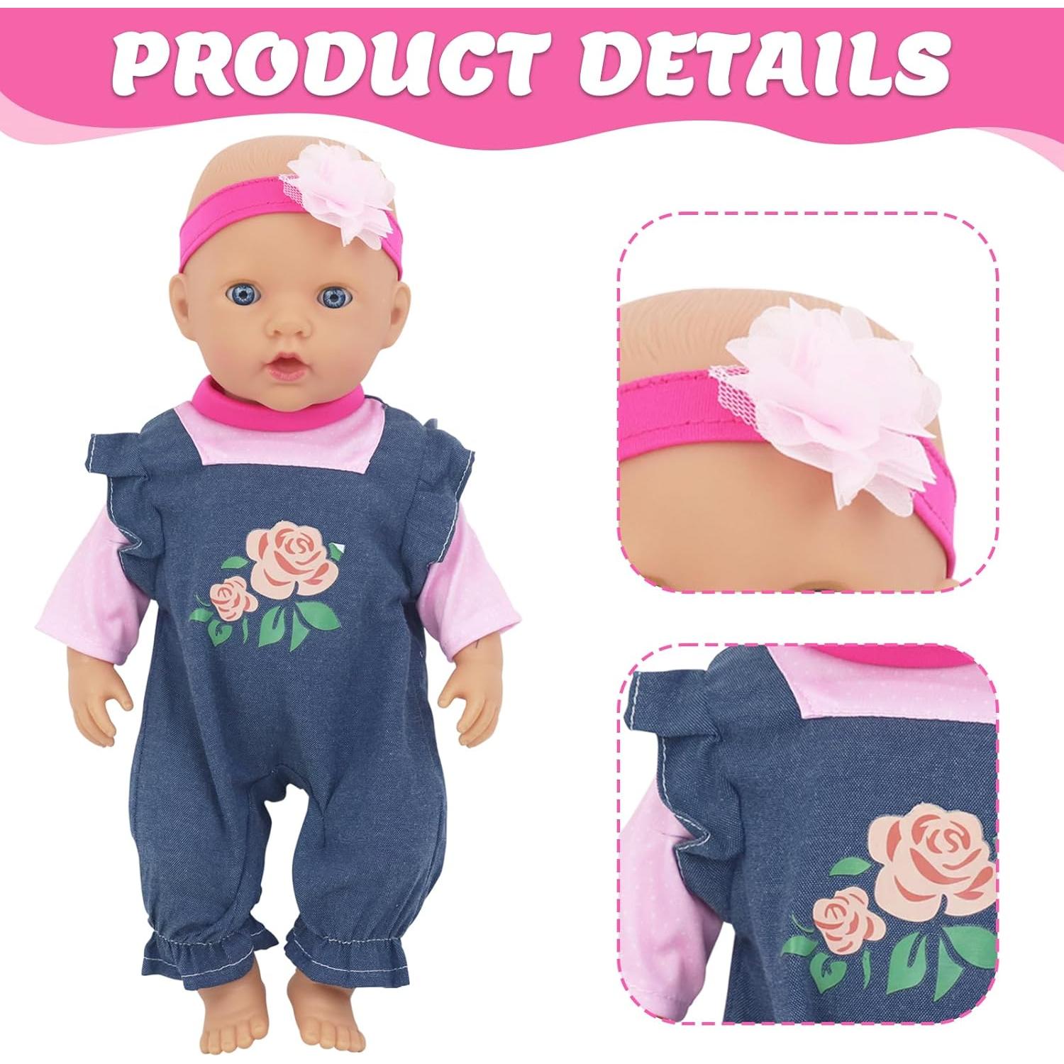 4 Conjuntos de Ropa para Muñecas Bebé ECORELF 14-18 Pulgadas