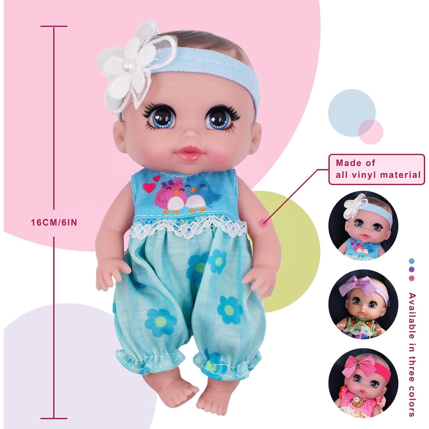 Muñeca Reborn de Vinilo 16 cm Beem Jun Azul para Niñas