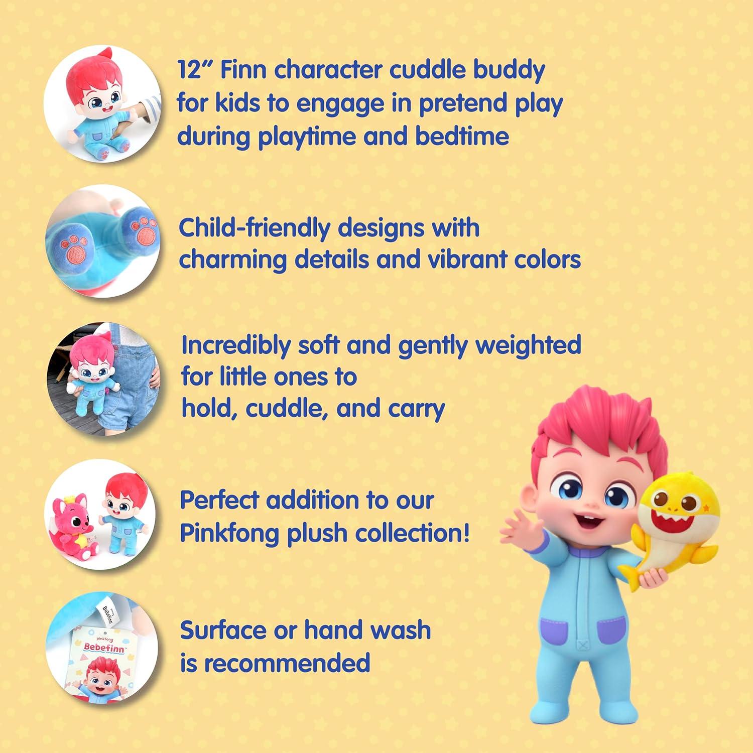 Peluche Bebefinn Pinkfong 30cm - Suave y Lavable para Niños