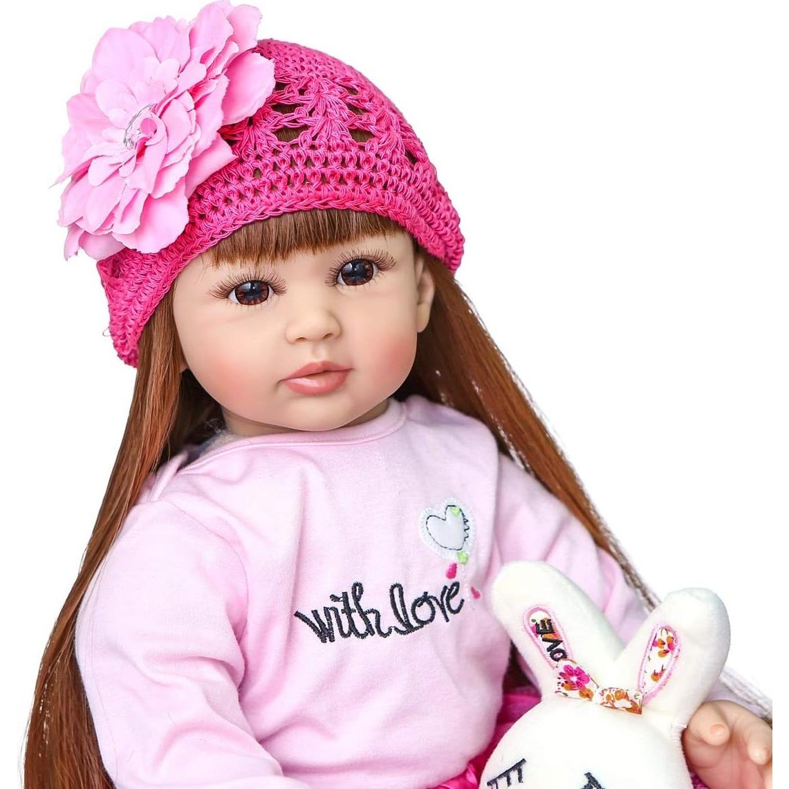 Muñeca Reborn RXDOLL 60cm Vinilo Silicona Suave Rosa