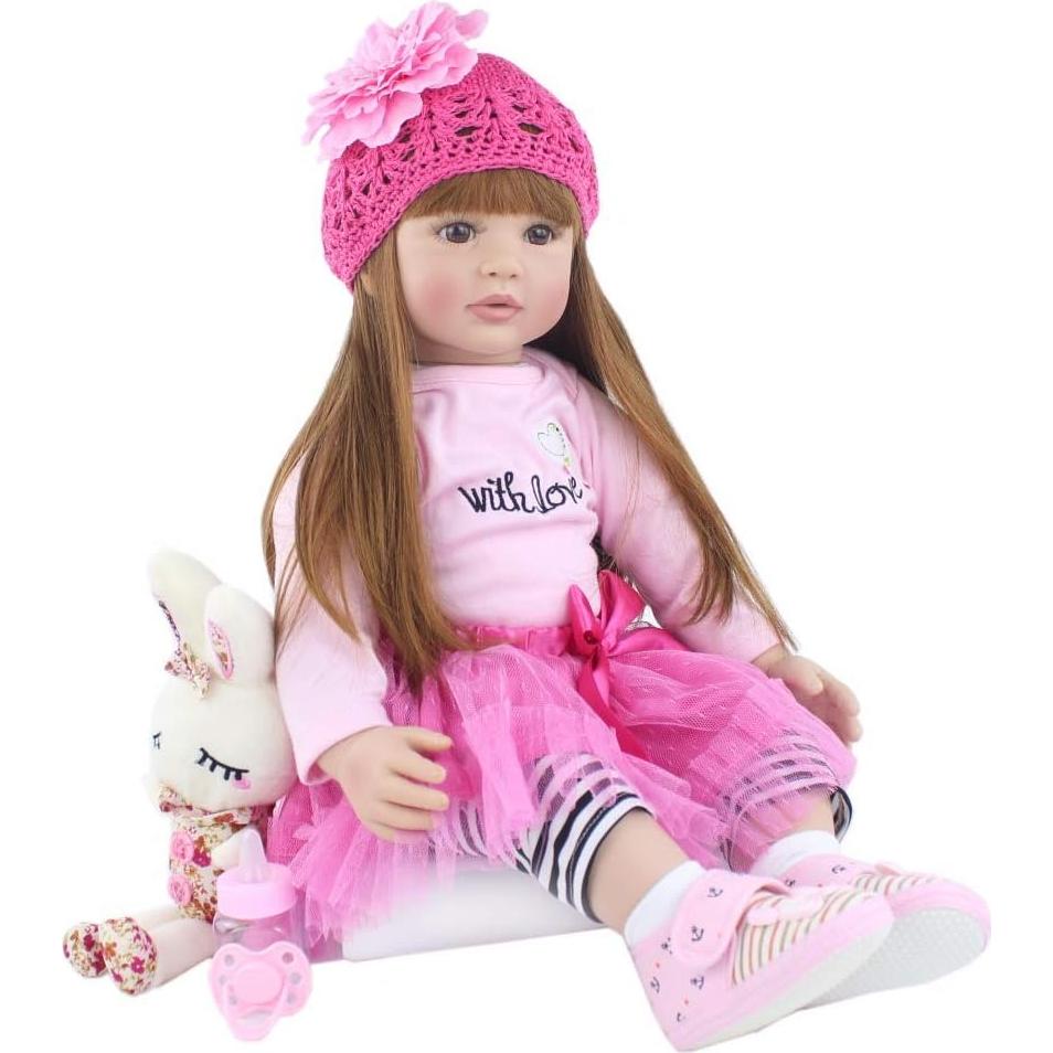 Muñeca Reborn RXDOLL 60cm Vinilo Silicona Suave Rosa