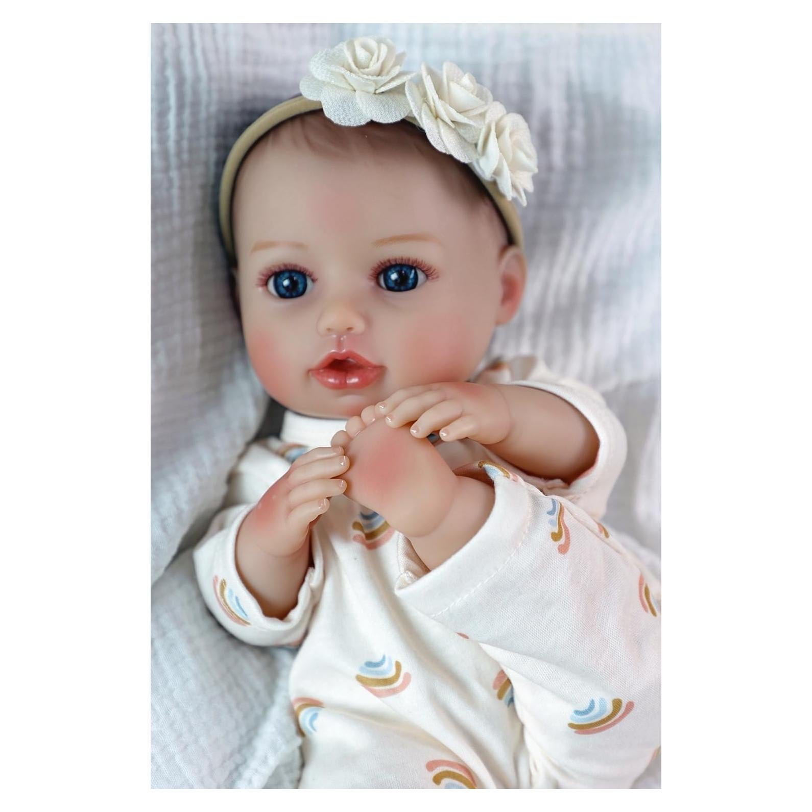 Muñeca Bebé Realista SCOM 40.64 cm con Accesorios para Niñas