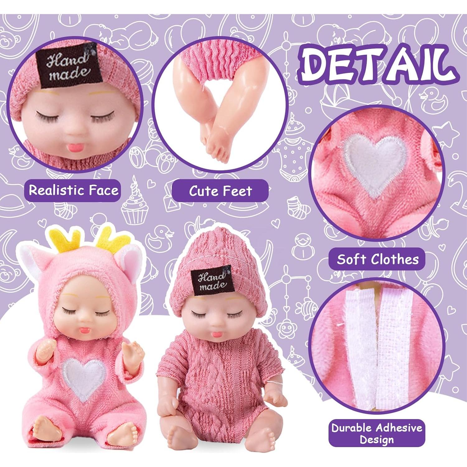 10 Mini Muñecas Bebé Realistas Haawooky - 11 cm