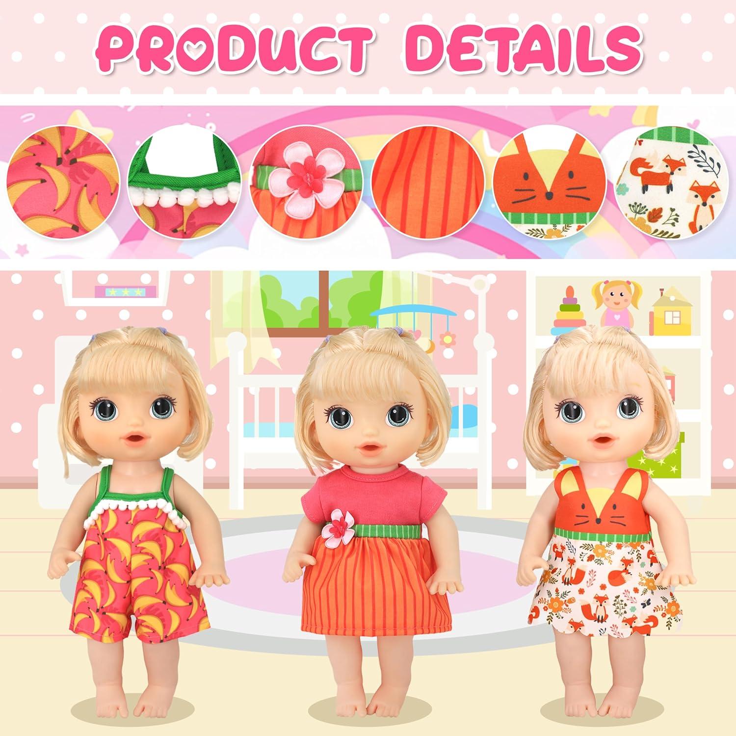 10 Conjuntos de Ropa para Muñecas Bebé ECORELF 25-30 cm