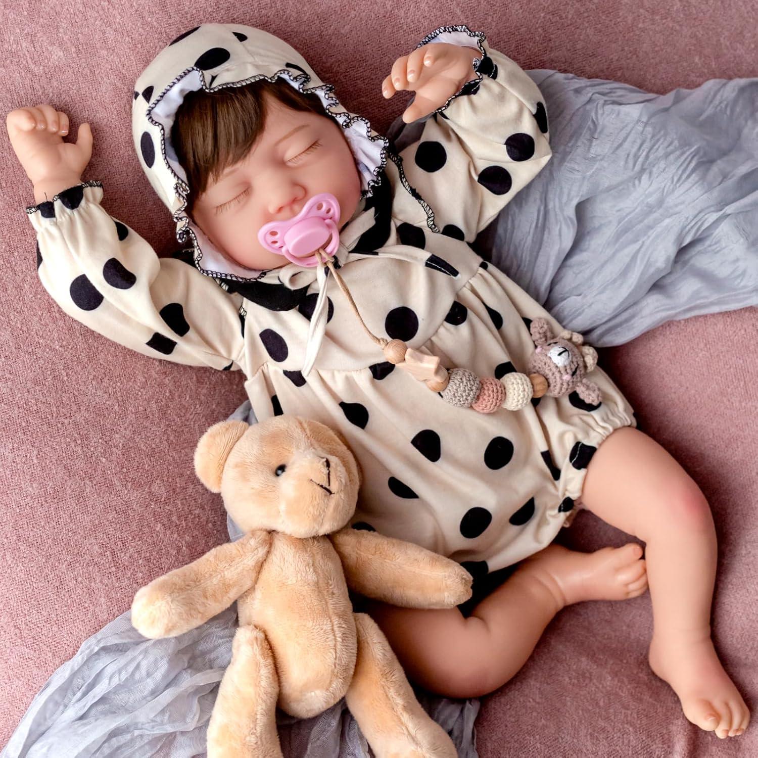 Muñeca Reborn Realista SPICIMOMO 56 cm con Cuerpo Suave