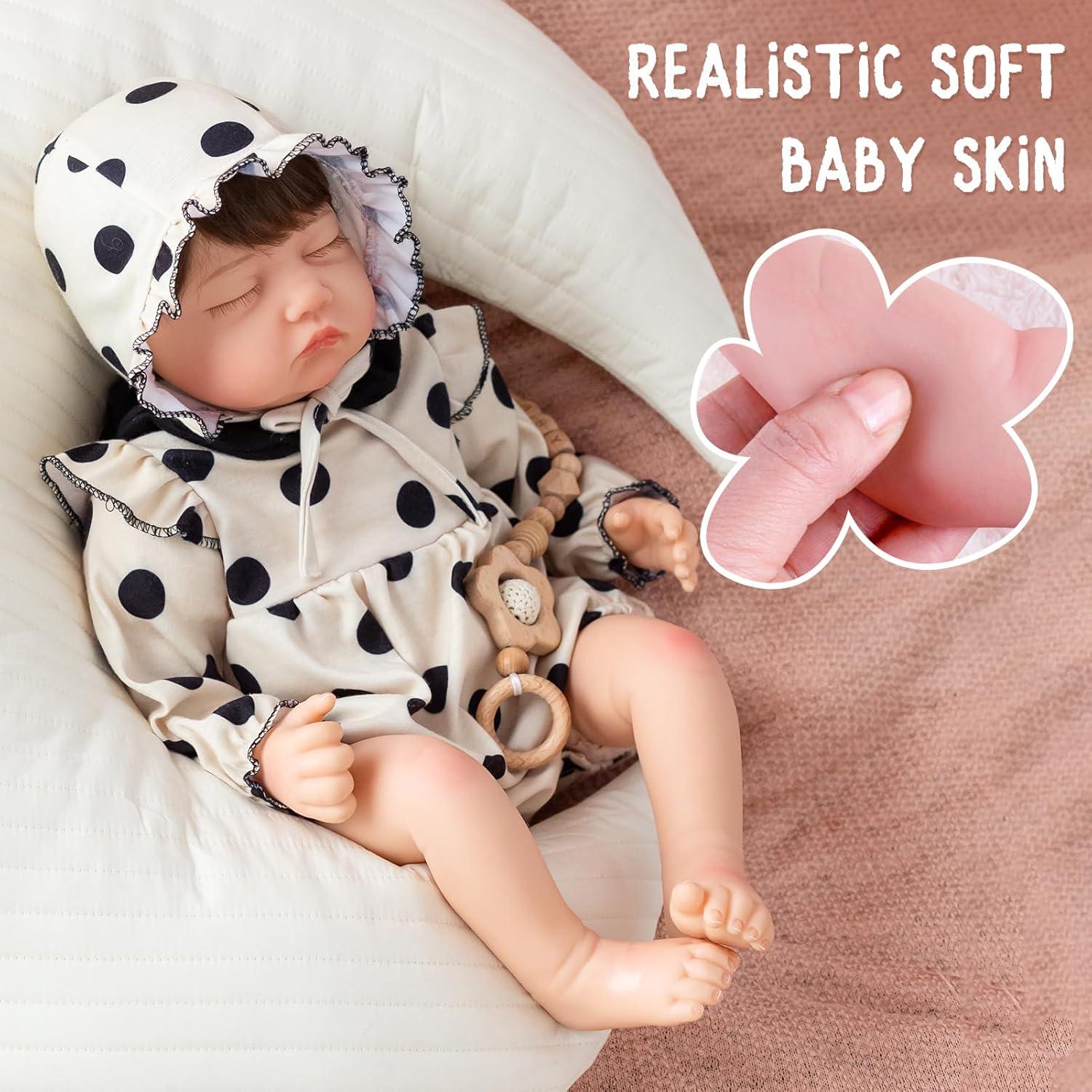 Muñeca Reborn Realista SPICIMOMO 56 cm con Cuerpo Suave