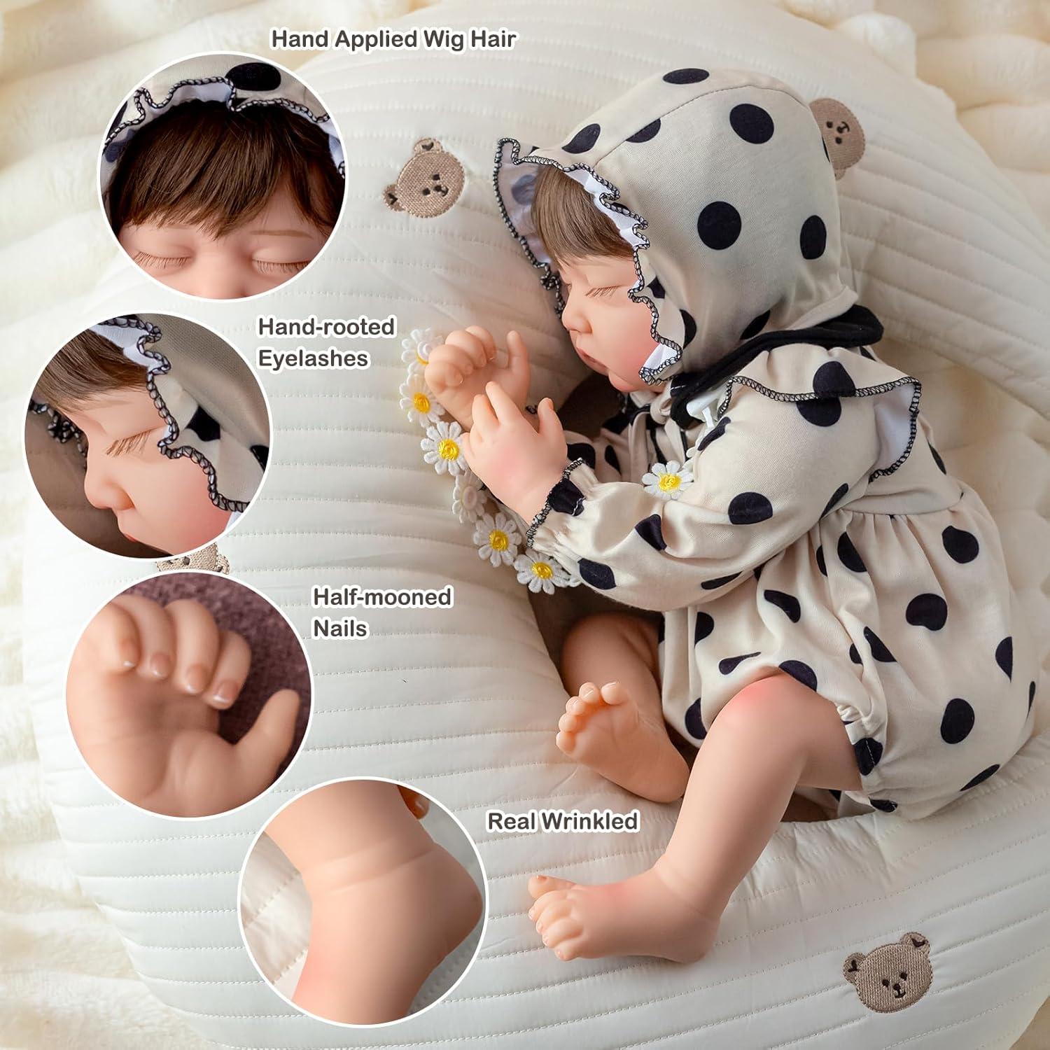 Muñeca Reborn Realista SPICIMOMO 56 cm con Cuerpo Suave