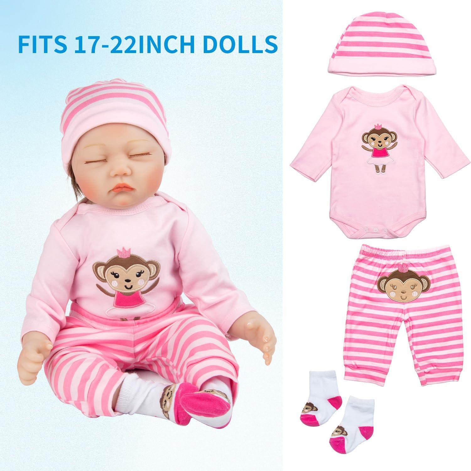 Conjunto de Ropa Rosa 8 Pcs para Muñecas Reborn Pedolltree