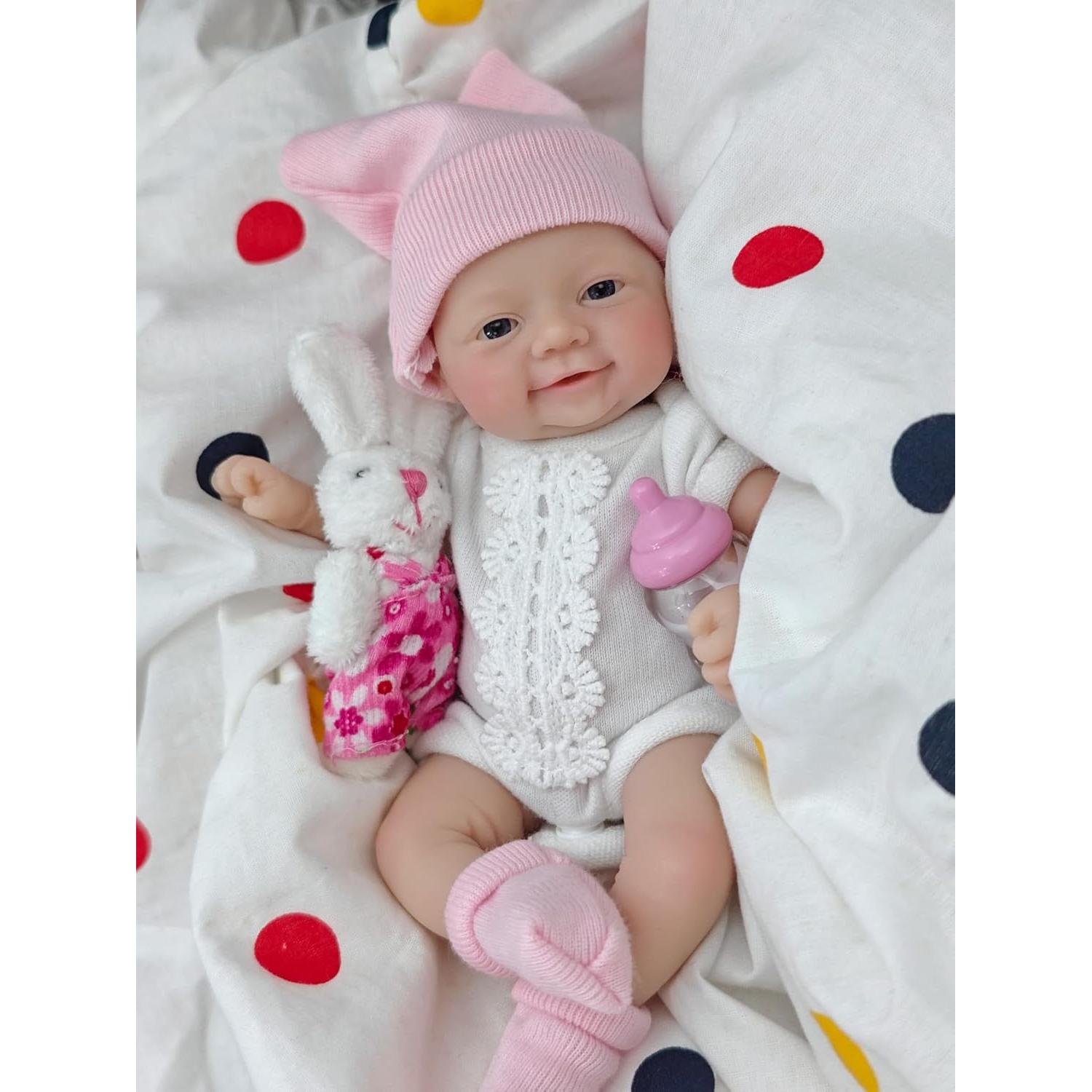 Muñeca Reborn de Silicona Mini 17.78 cm MYREBABY Rosa