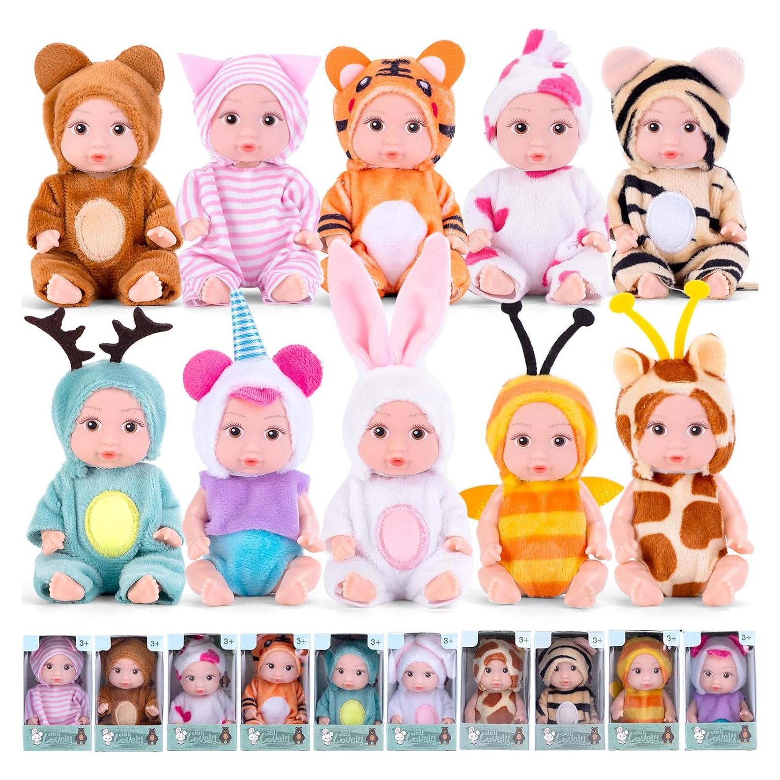 Set de 10 Muñecas Reborn Mini 4" Vueos - Juguetes Seguros