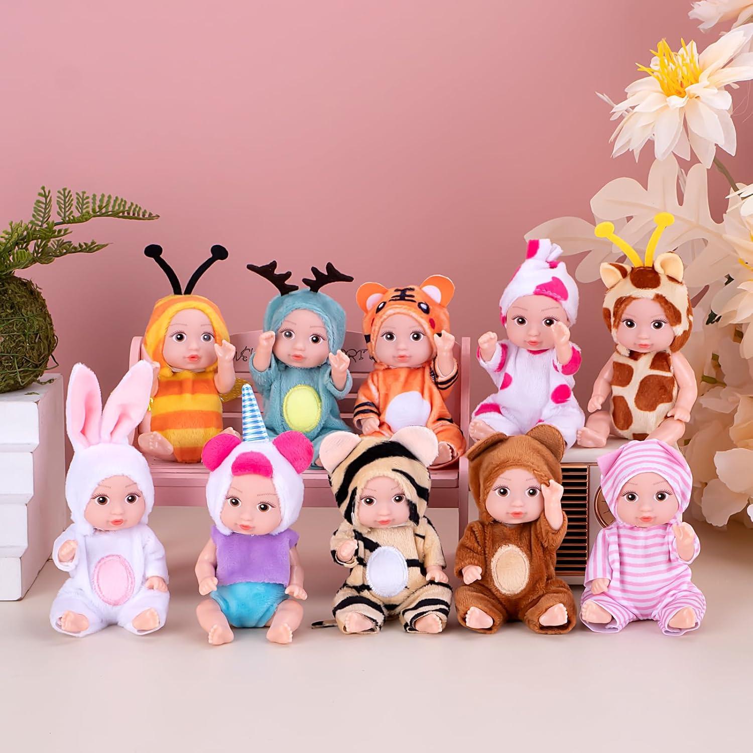 Set de 10 Muñecas Reborn Mini 4" Vueos - Juguetes Seguros