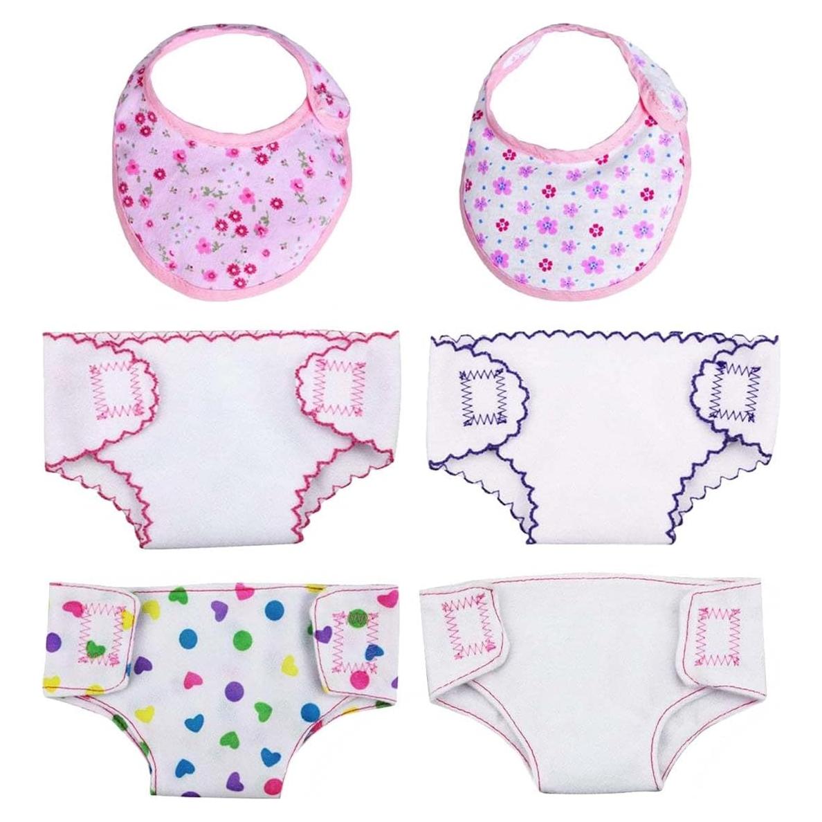 Conjunto de Pañales y Baberos para Muñecas DC-BEAUTIFUL 14-18"