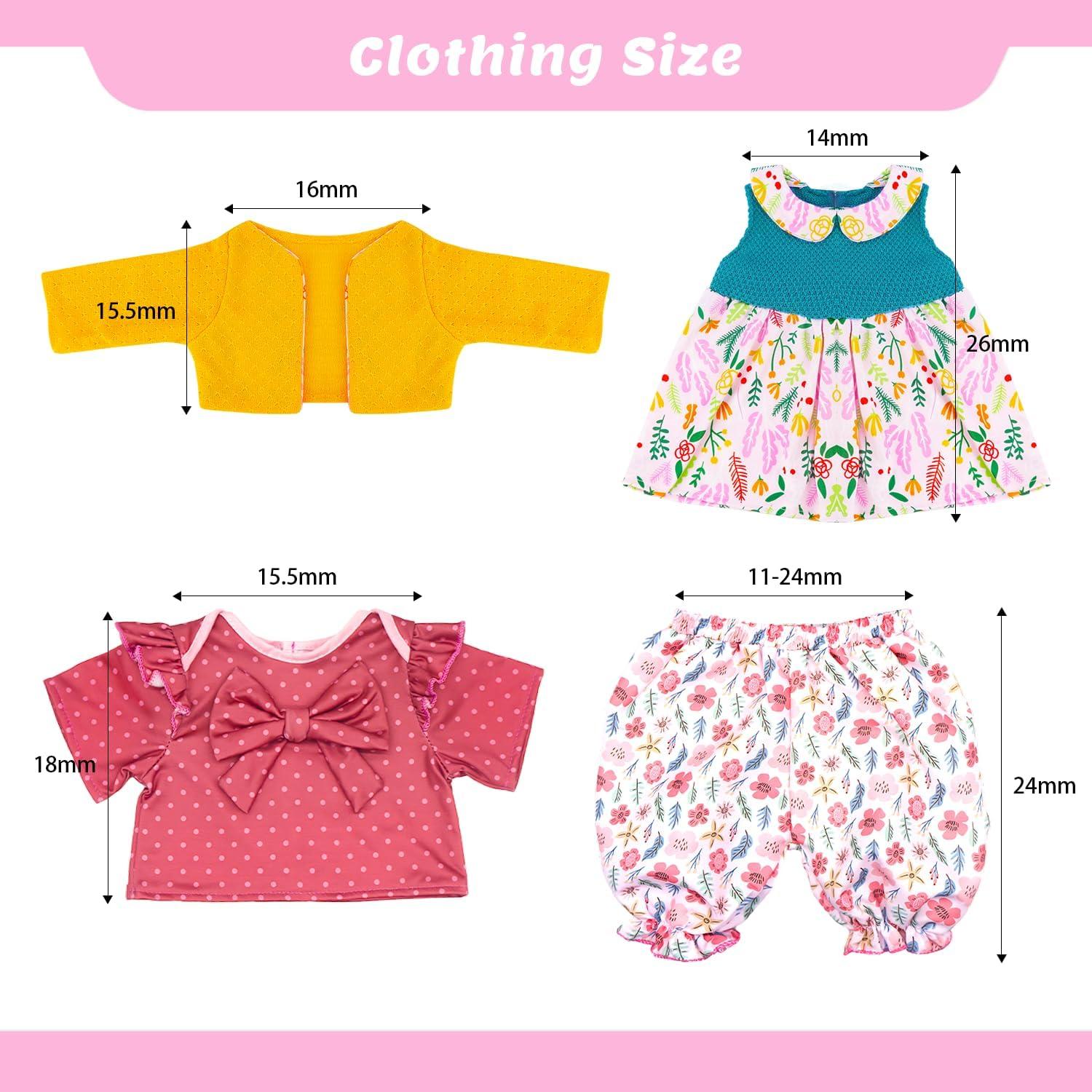 Ropa de Muñeca ECORELF 20-22 Pulgadas, 2 Conjuntos y Accesorios